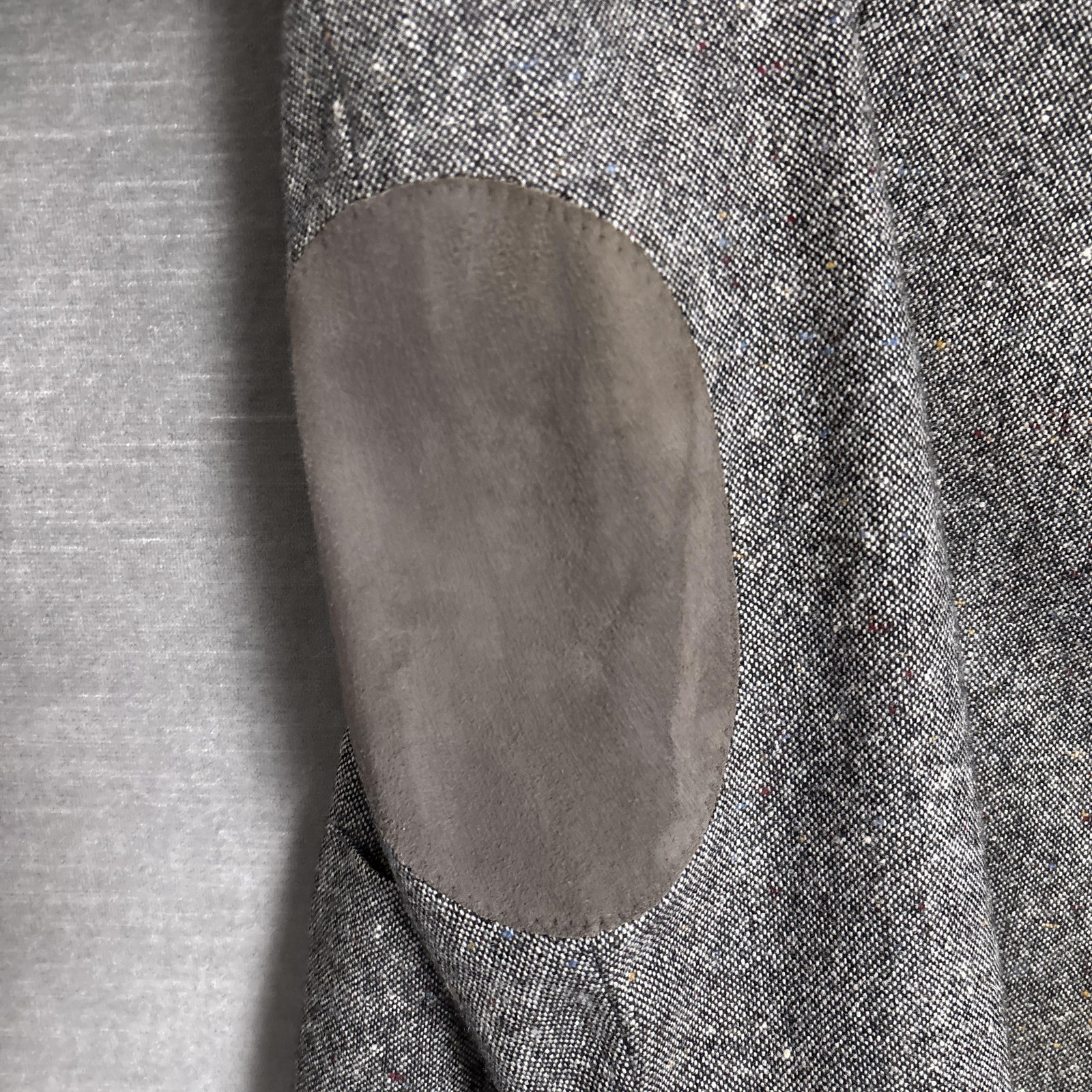 Vintage Lord Covington Sport Coat 44R Gray Tweed Flecked Elbow Patches 42R