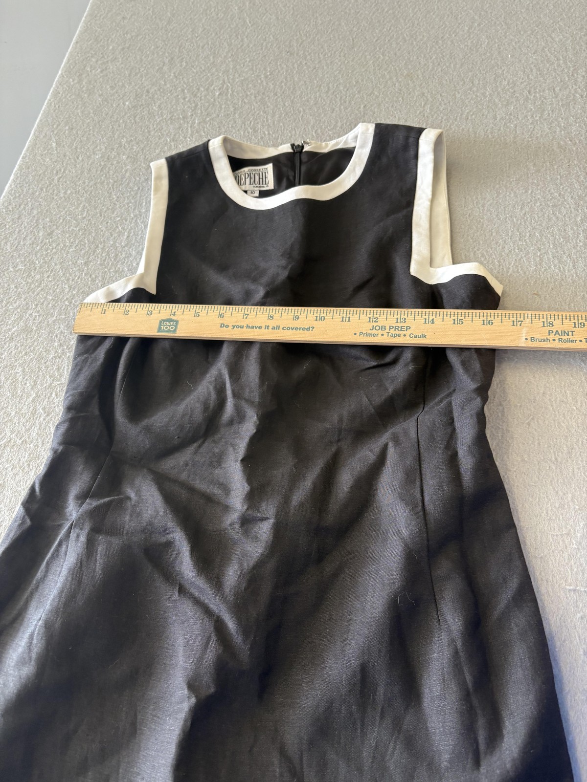 Yves Cossette Depeche Mode Dress Womens 10 Black Sleeveless Sheath Knee Length