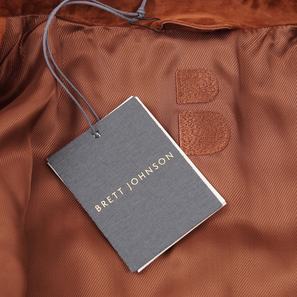 Brett Johnson Rich Brown Quilted Calf Suede Leather Bomber Jacket L (Eu 52) NWT