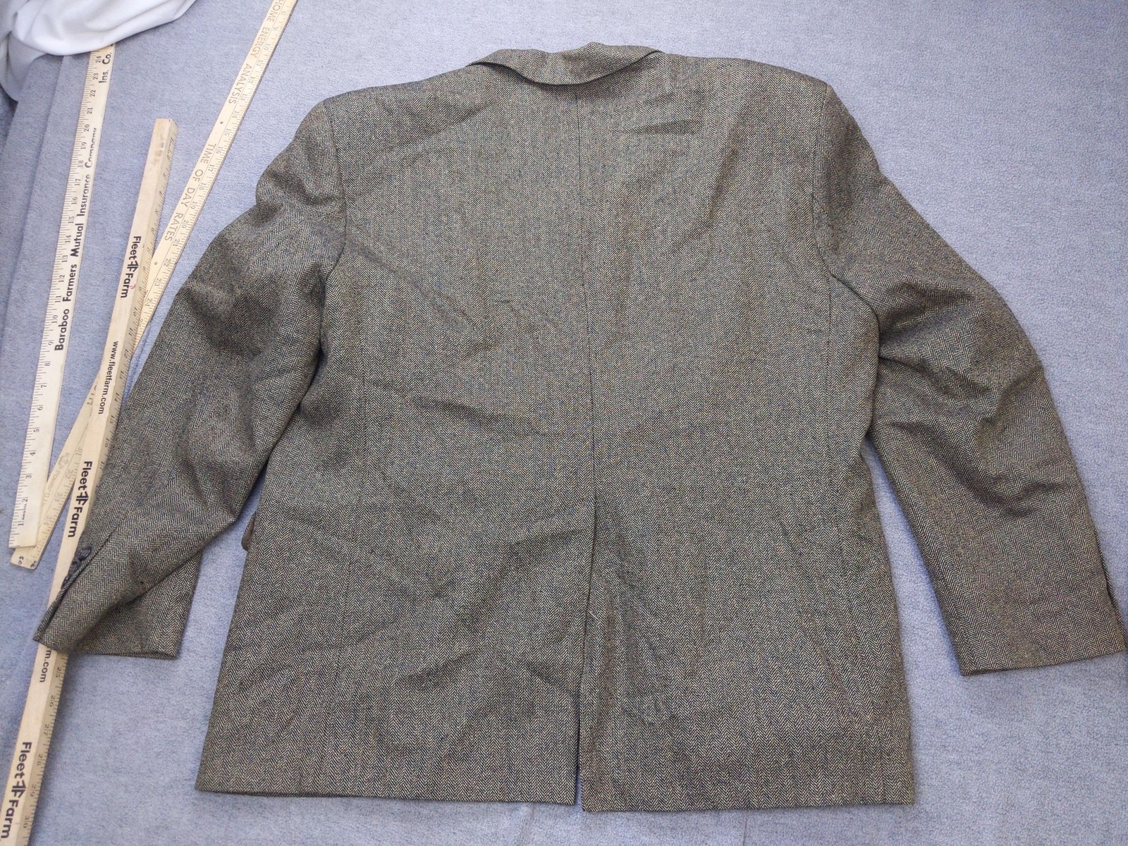 Tailors Row By Deansgate Blazer Mens 48 Brown Silk Wool Herringbone Sport Coat