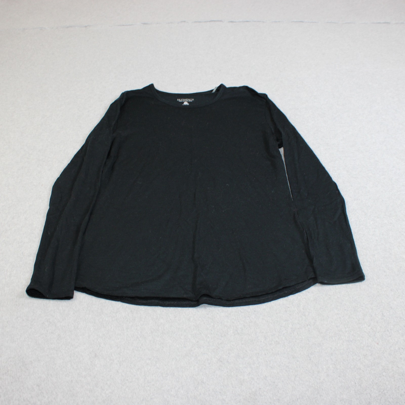 SEG’MENTS Merino Wool Shirt Womens Large Black Long Sleeve Lightweight Layer