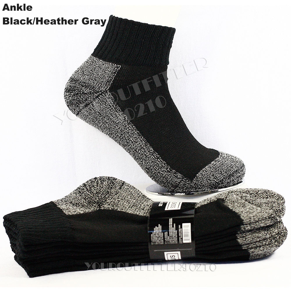 Men Women Sport Heavy Cotton Socks Lot Low Quarter Ankle Crew 9-11, 10-13, 13-15