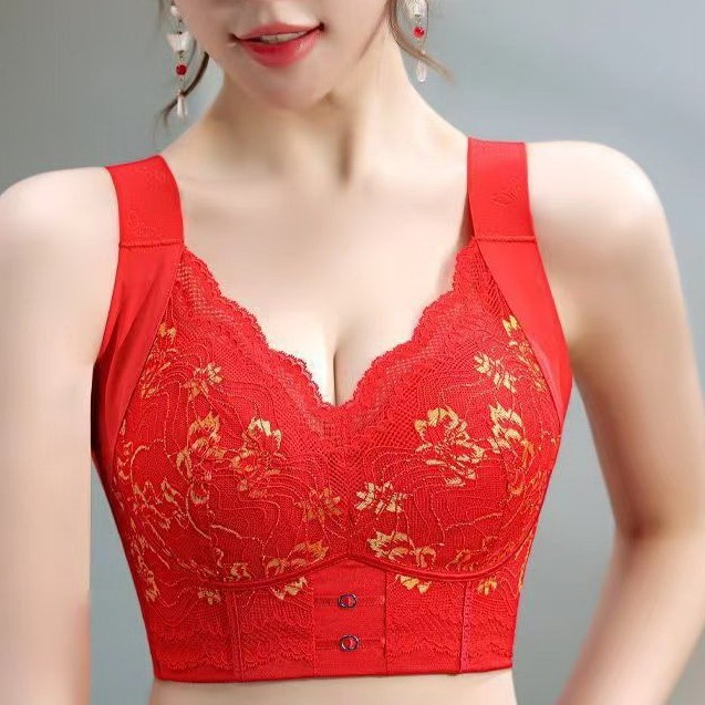 Women Bras Full Coverage Lace Wireless Push up thin Plus Size Underwear 2891