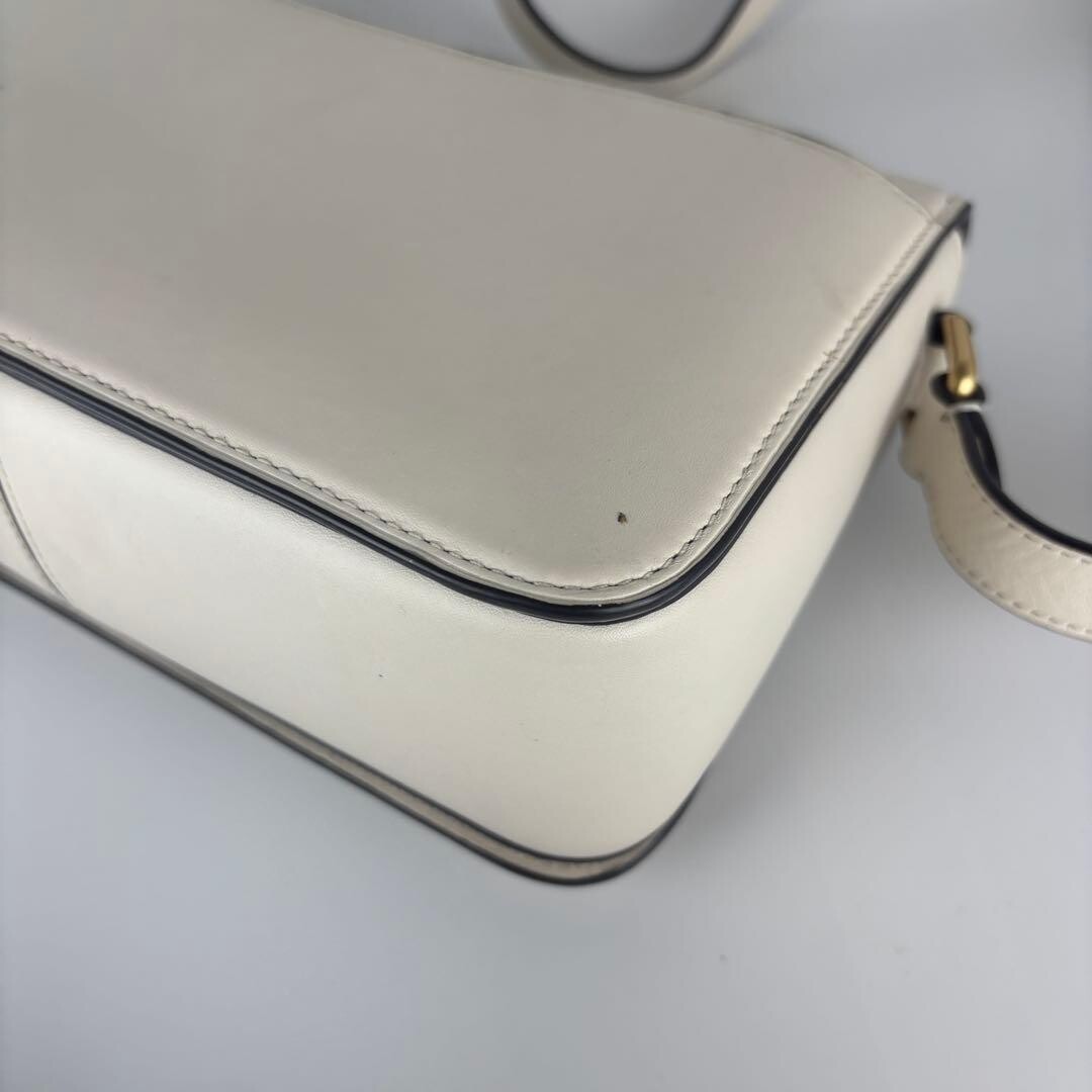 COACH Studio C6641 Ivory Leather Push Lock Crossbody Shoulder Bag Auth