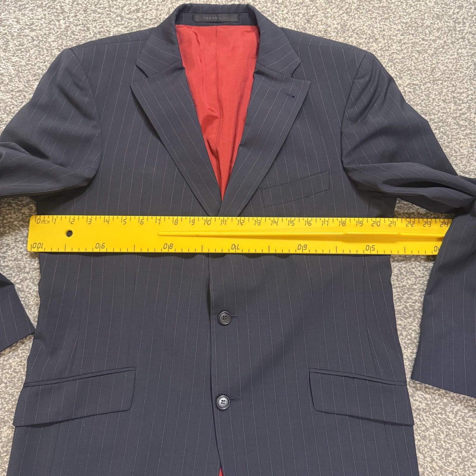 Strellson Men’s Wool Jacket Blazer Uk 40 Eu 50 Black Pinstriped Made in Portugal