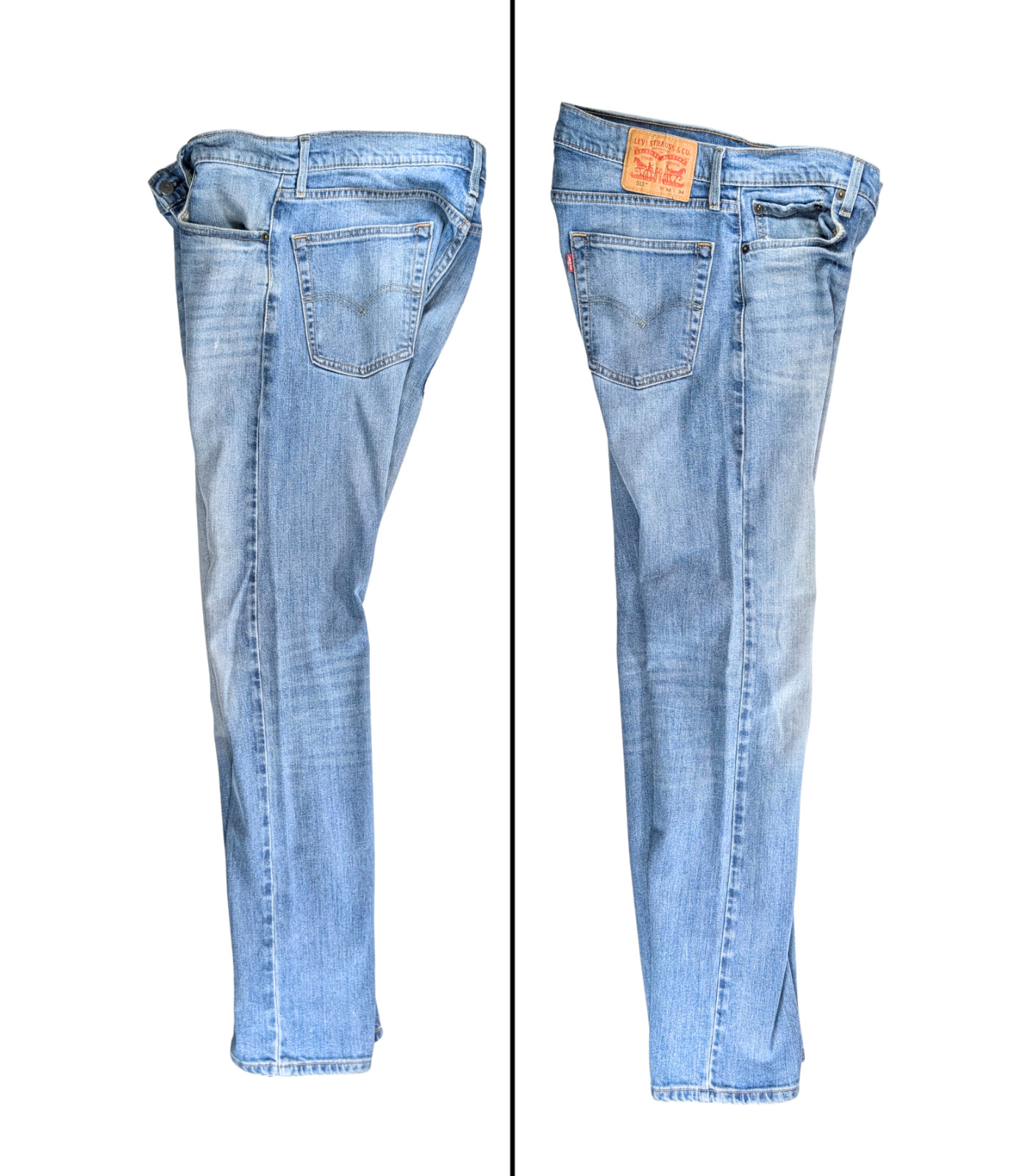 Levi’s 513 Men’s 33×34 Light Wash Slim Straight 5 Pocket Blue Jeans