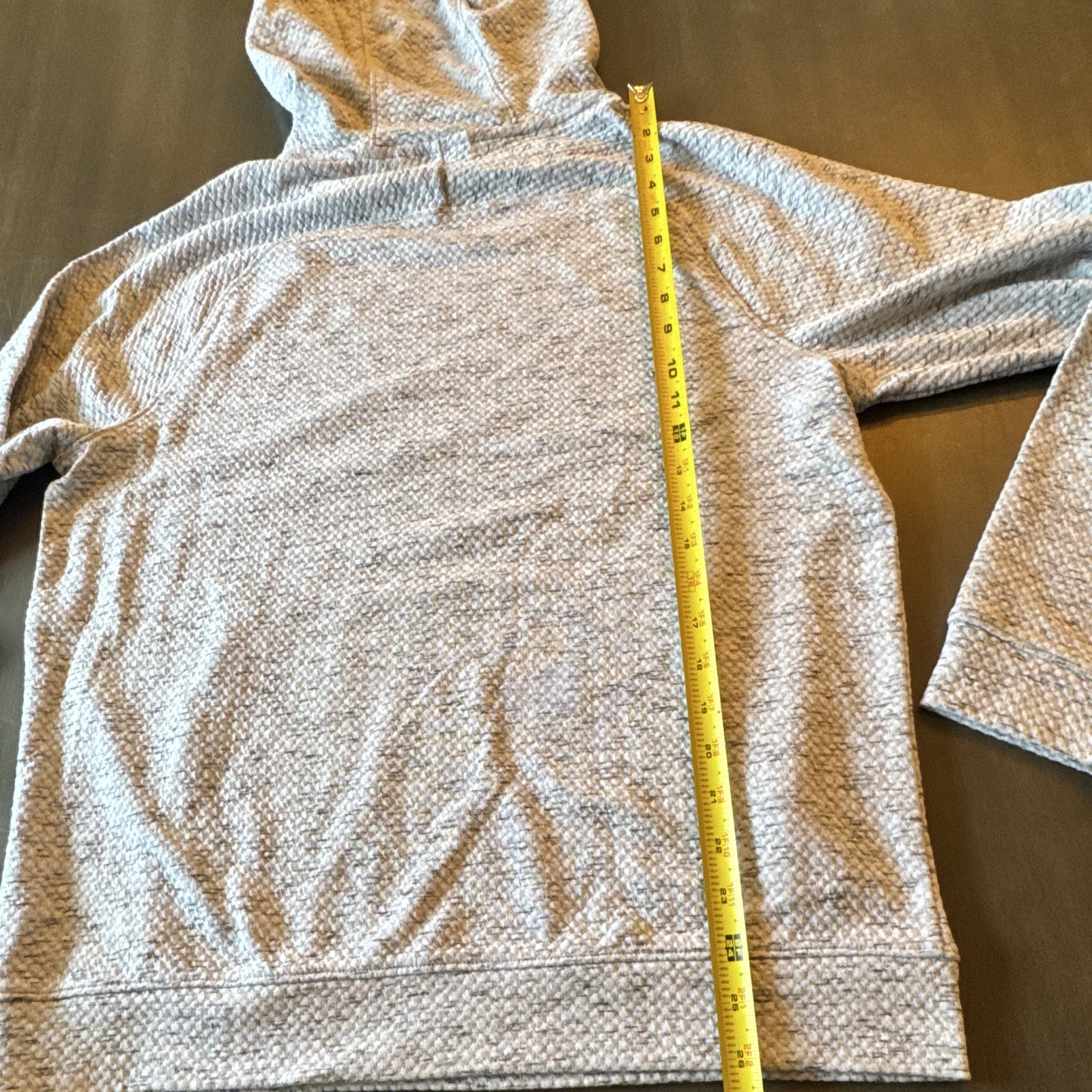 All in Motion Men’s Gray Textured Pullover Hoodie Pockets Long Sleeve M