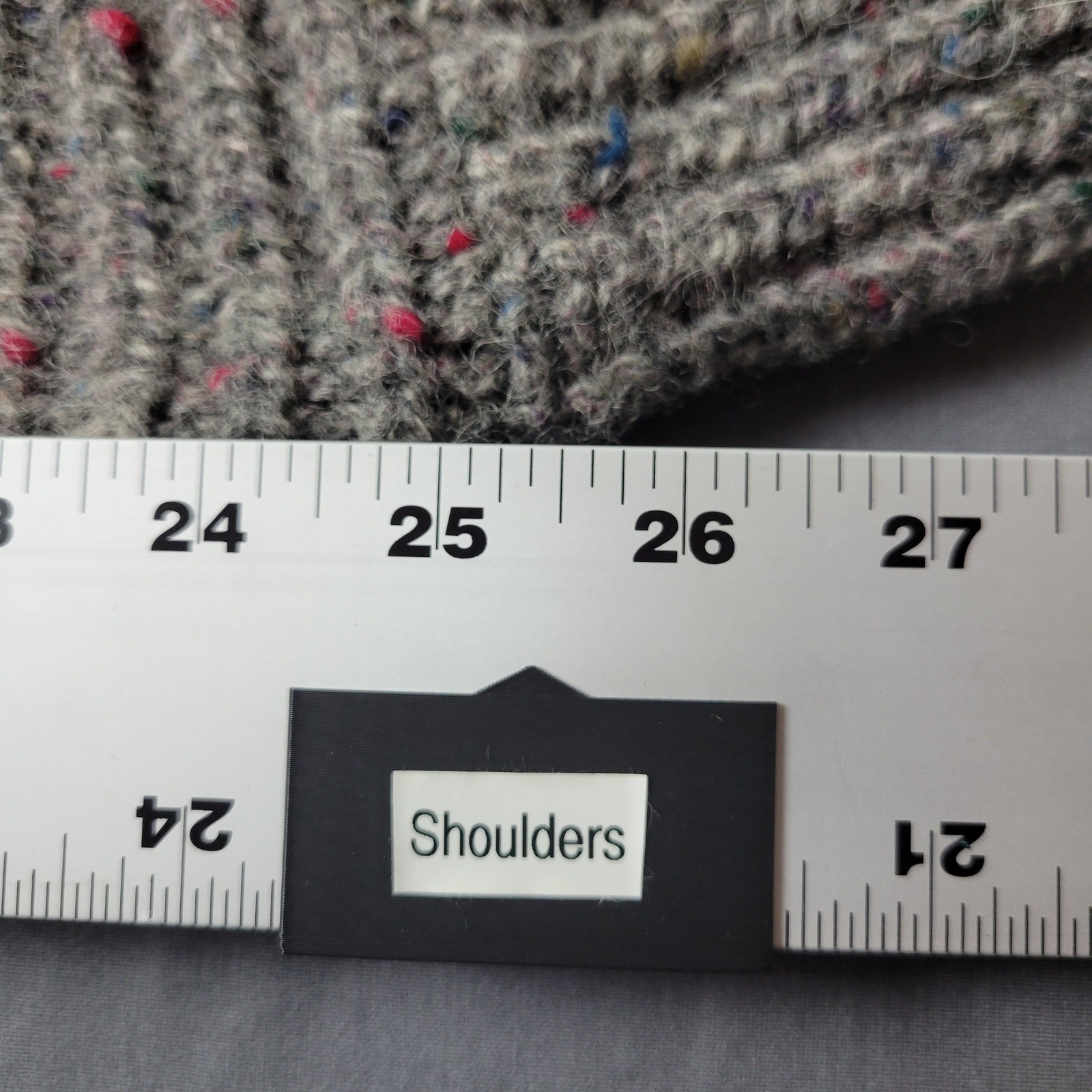 Vtg Gap Wool Sweater Mens Grey Donegal Fleck Ribbed Knit Crewneck Fisherman M