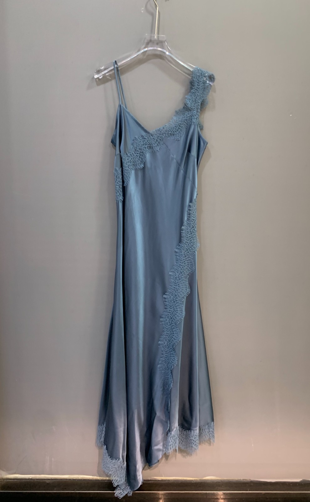 Veronica Beard Vernon Lace Maxi Dress Blue Silk-Satin $798 Size 6