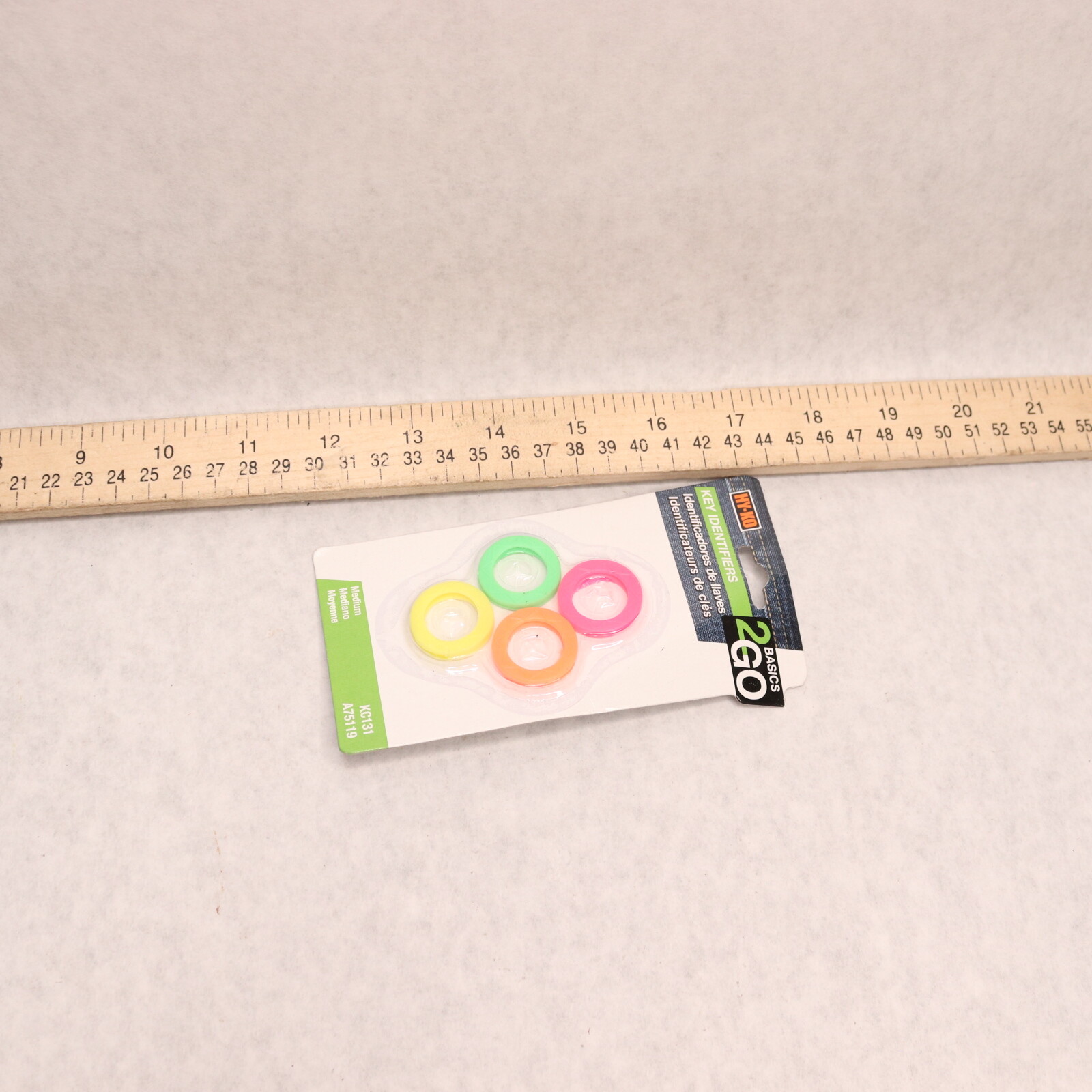 (4-Pk) Hy-Ko Neon Medium Key Identifier Plastic Assorted KC131