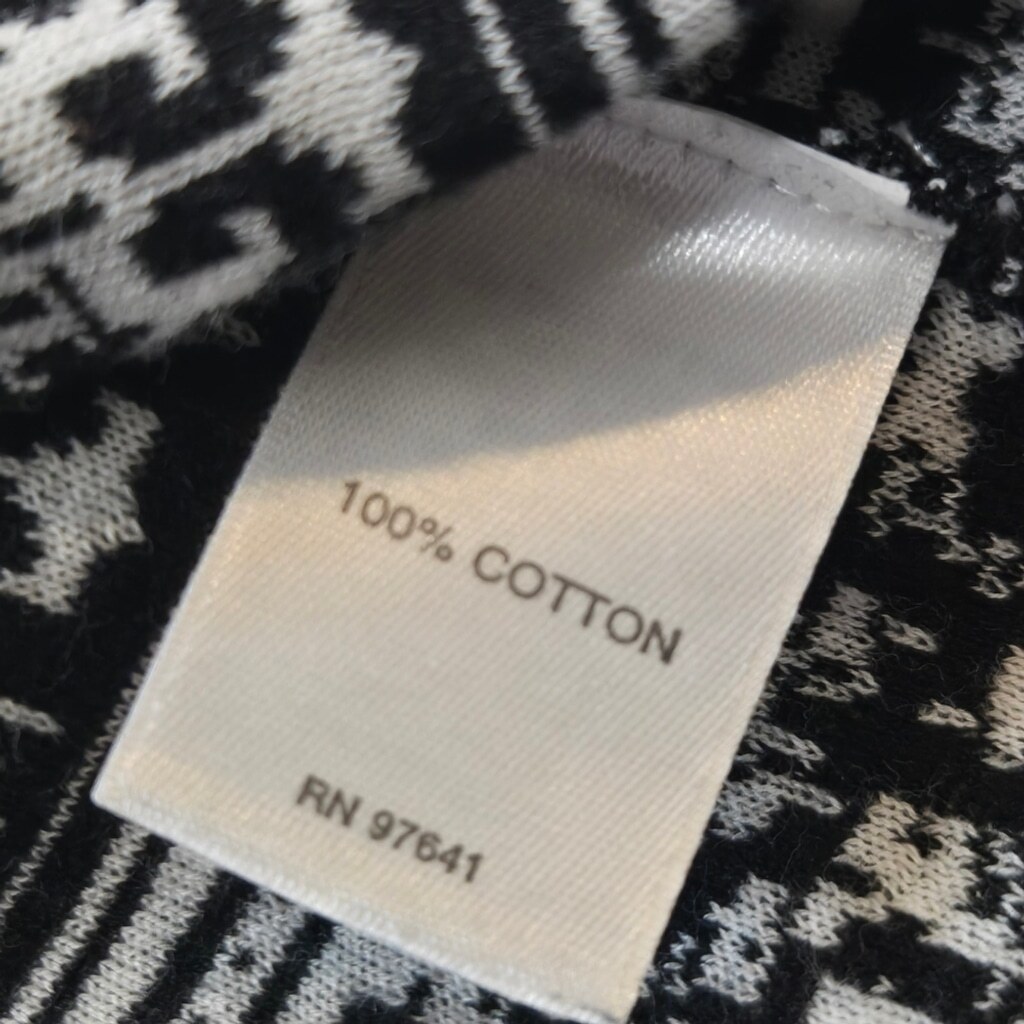 J. Jill Black and White Jacquard Open-Front Cardigan, Small