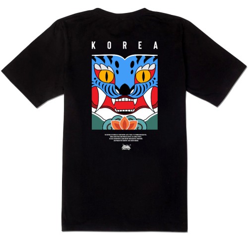 DMK-T-shirts-162 Devil Monkey Tiger Korea Graffiti T-Shirt Short Sleeve T-Shirt
