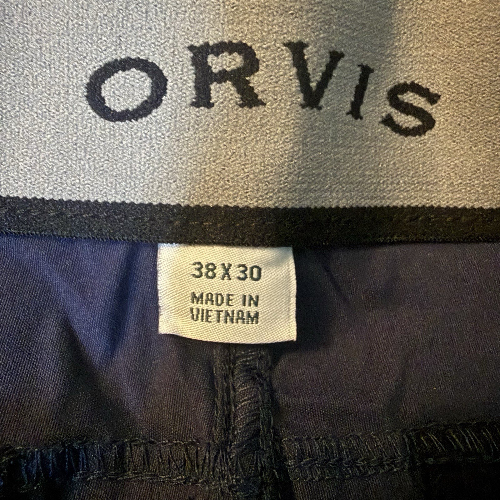 Orvis Tech Pants Men’s 38×30 NWT Blue Stretch Water Repellent Hiking Travel