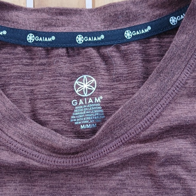 Old Navy Active & Gaiam Lot 2 Mens’s M T-Shirts Short Sleeve Blue/Brown