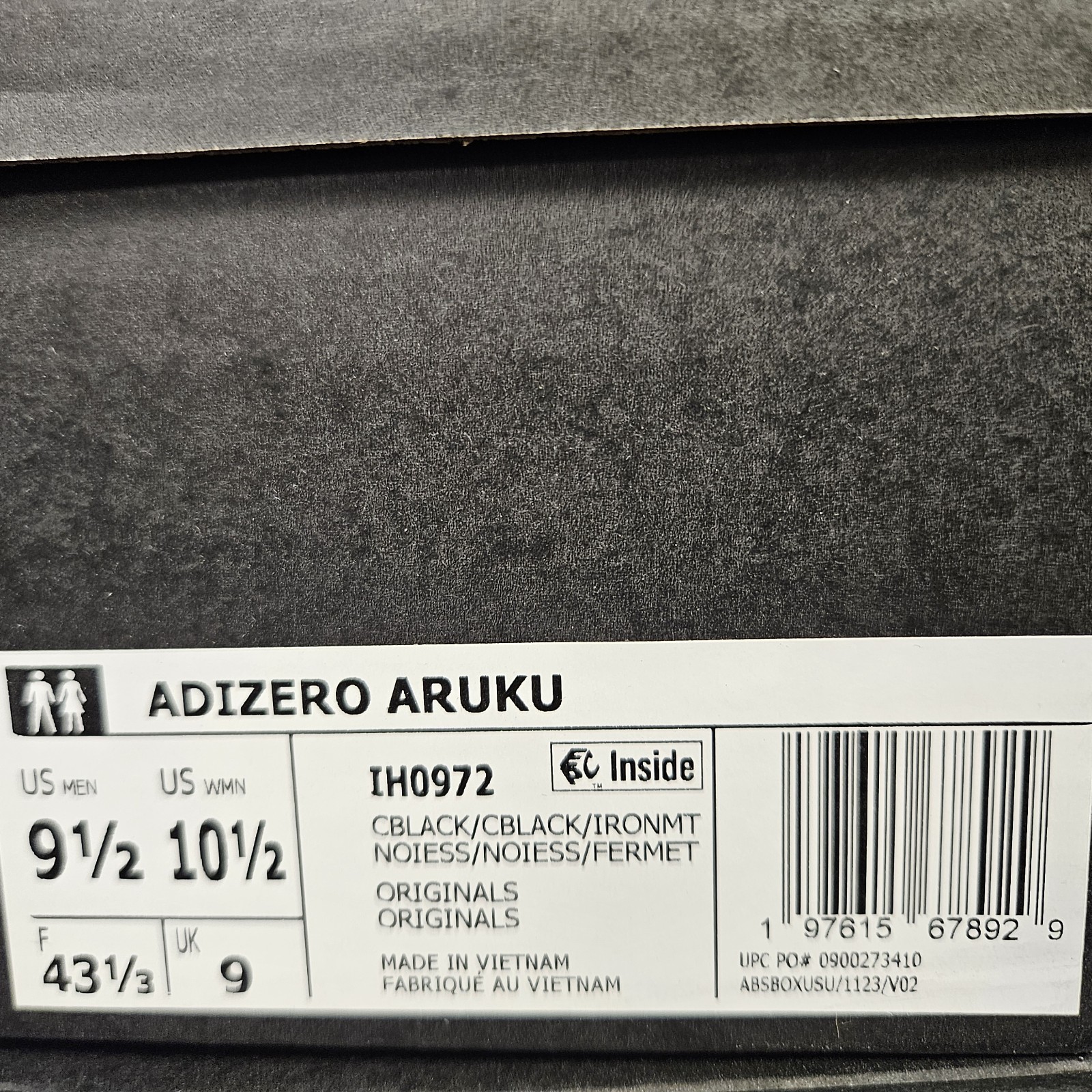 Adidas Adizero Aruku ‘Black Iron Metallic’ / IH0972 / Size 9.5 Mens – 10.5 Women