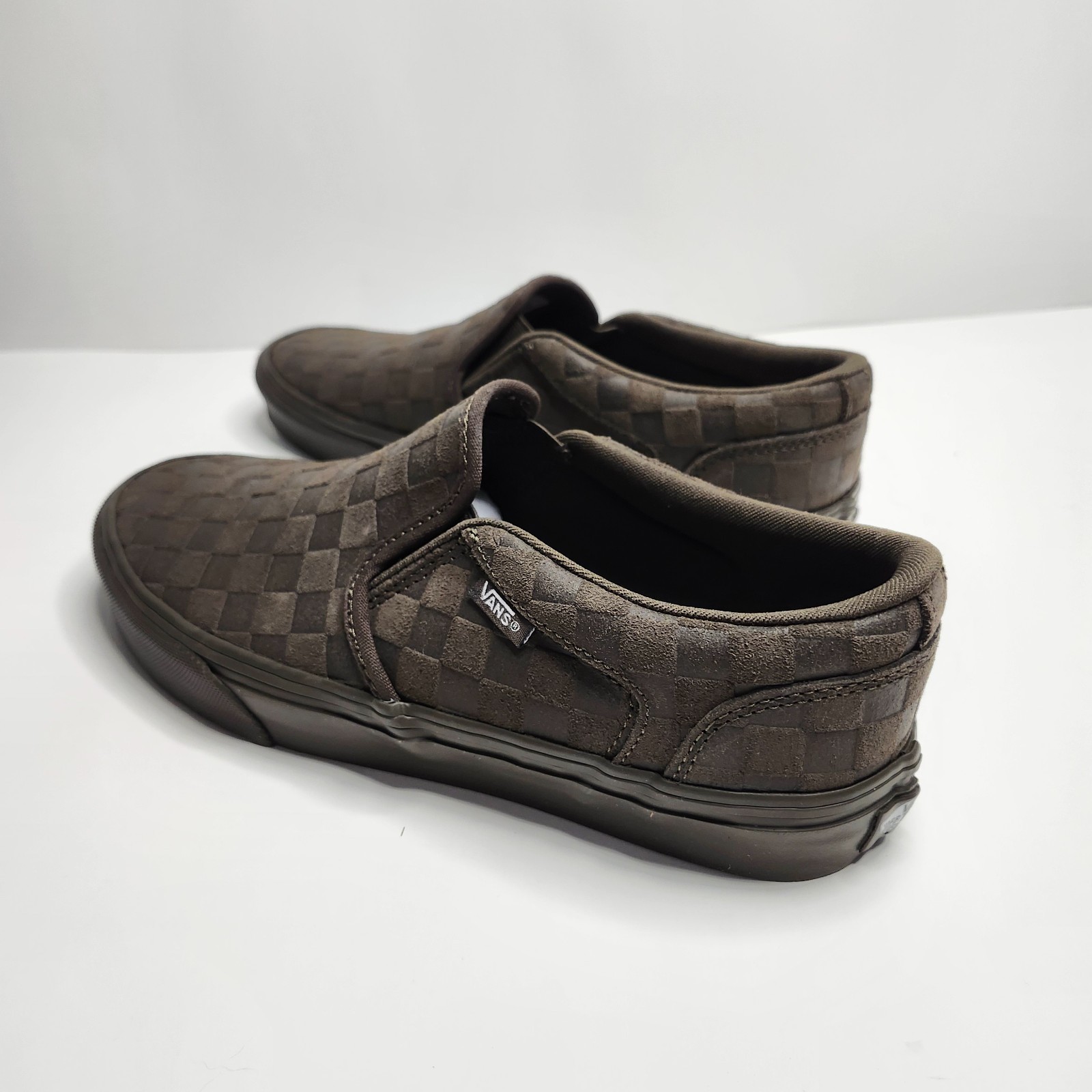 Vans Asher Embossed Coal Brown Size 7.5 Slip-On Shoe