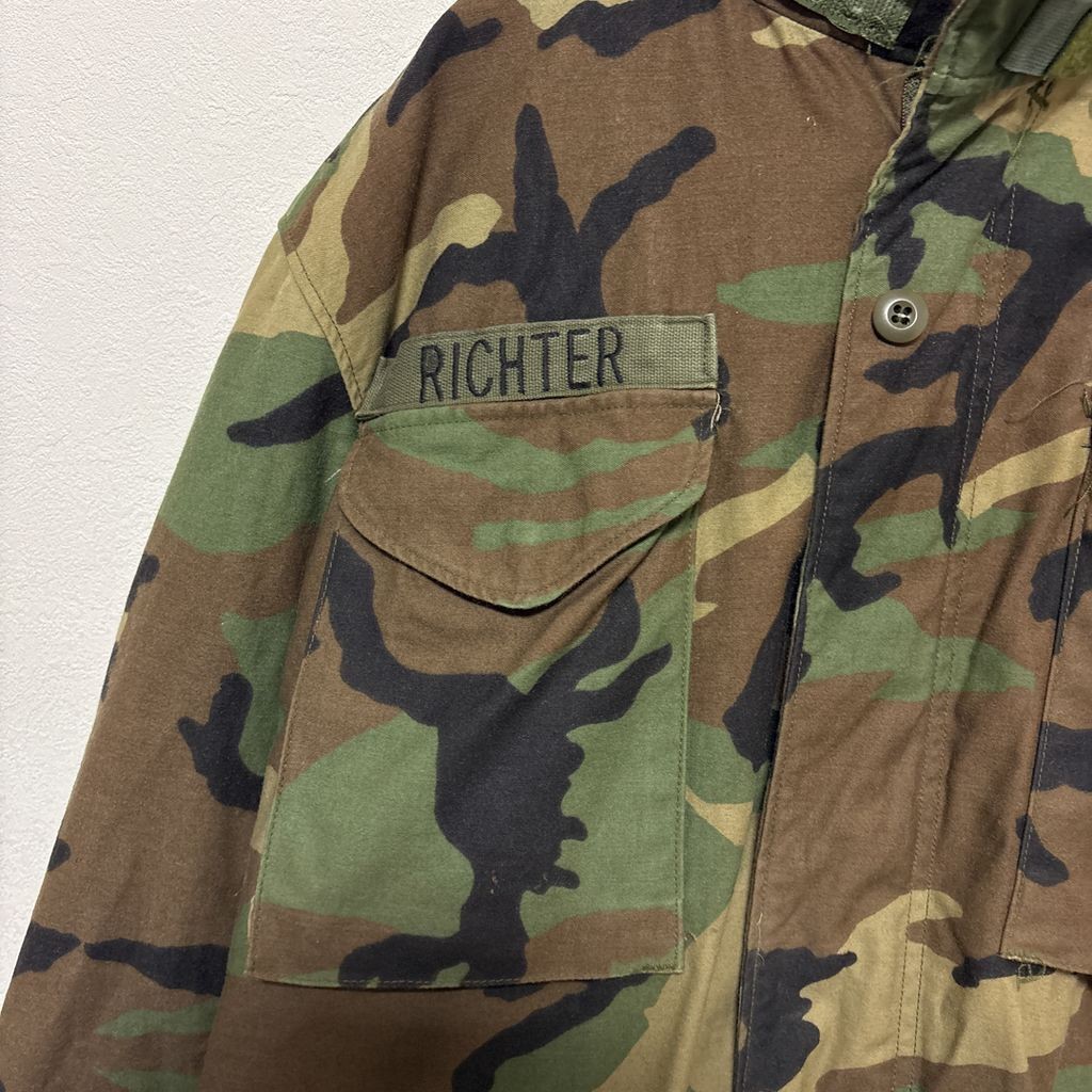 【US ARMY】 94年納入 米軍 実物 M-65 ウッドランドカモ フィールドジャケット S-3671