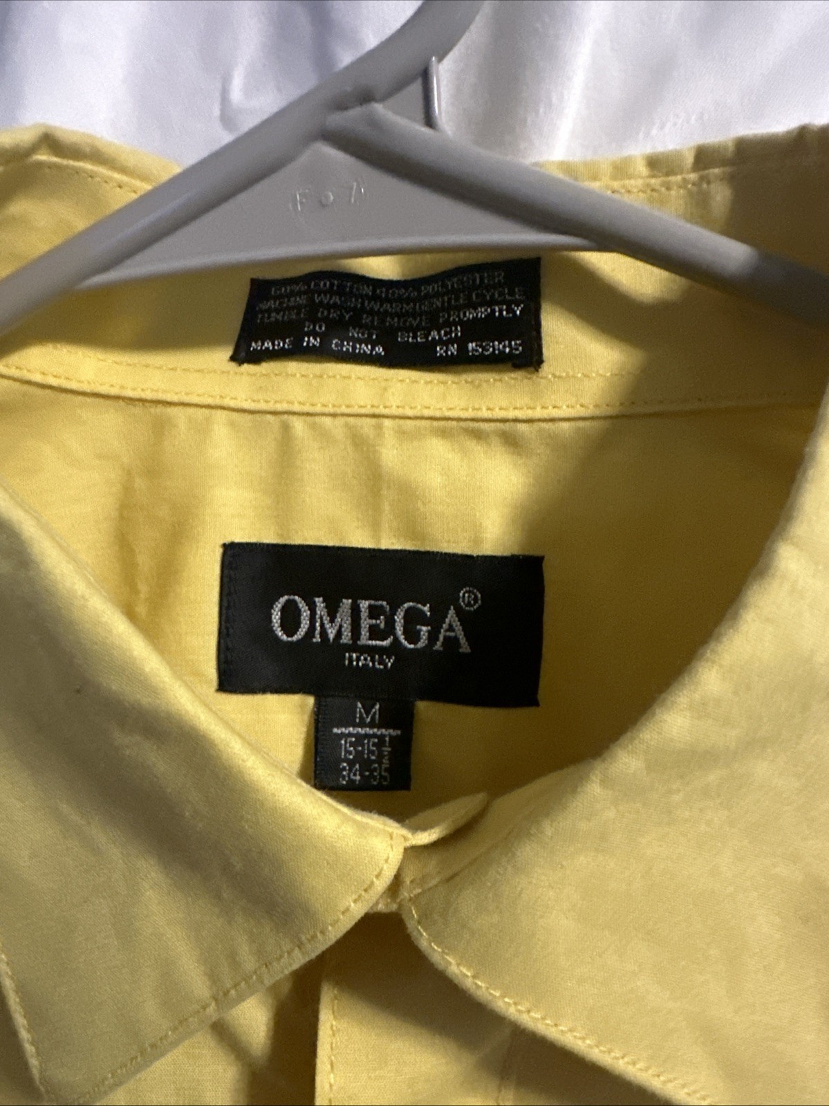 Omega Mens Dress Shirt Size XL Bright Yellow Business Formal Party Italy 1