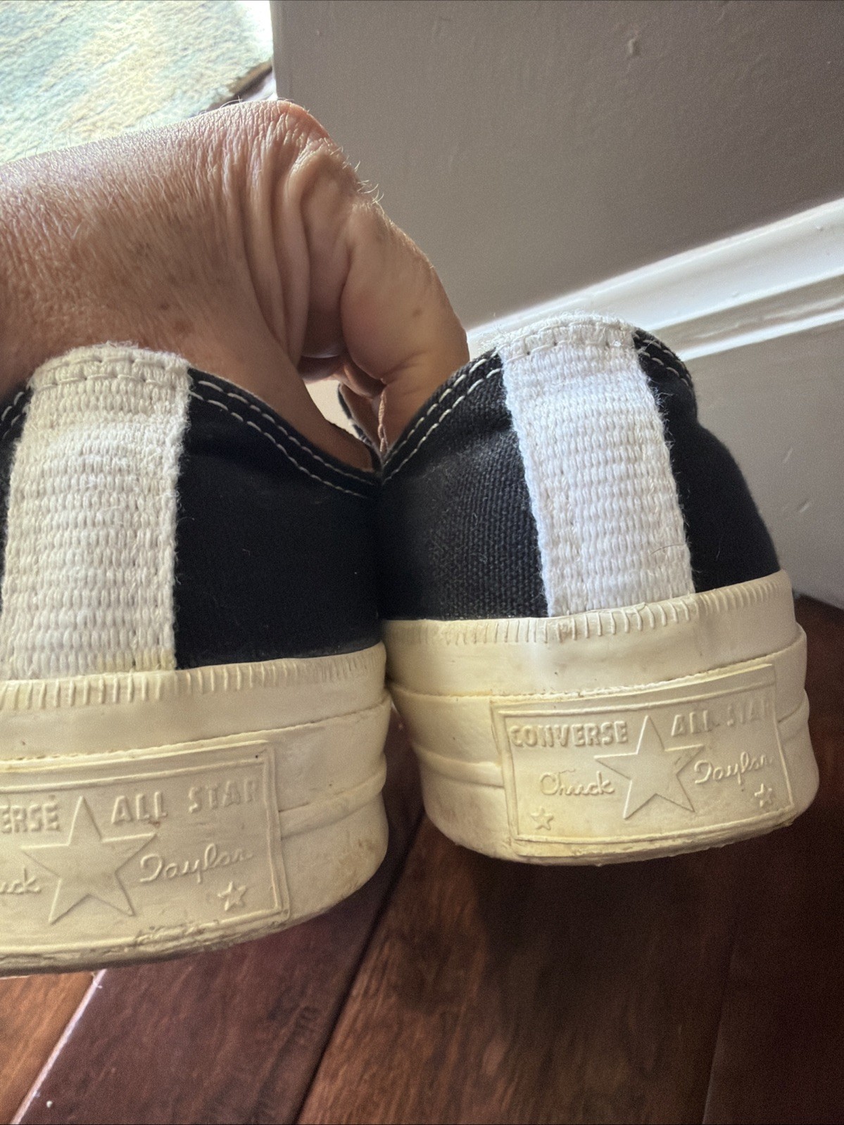 Converse x Comme des Garçons Play One Heart Black Chuck Sneakers W6 M4