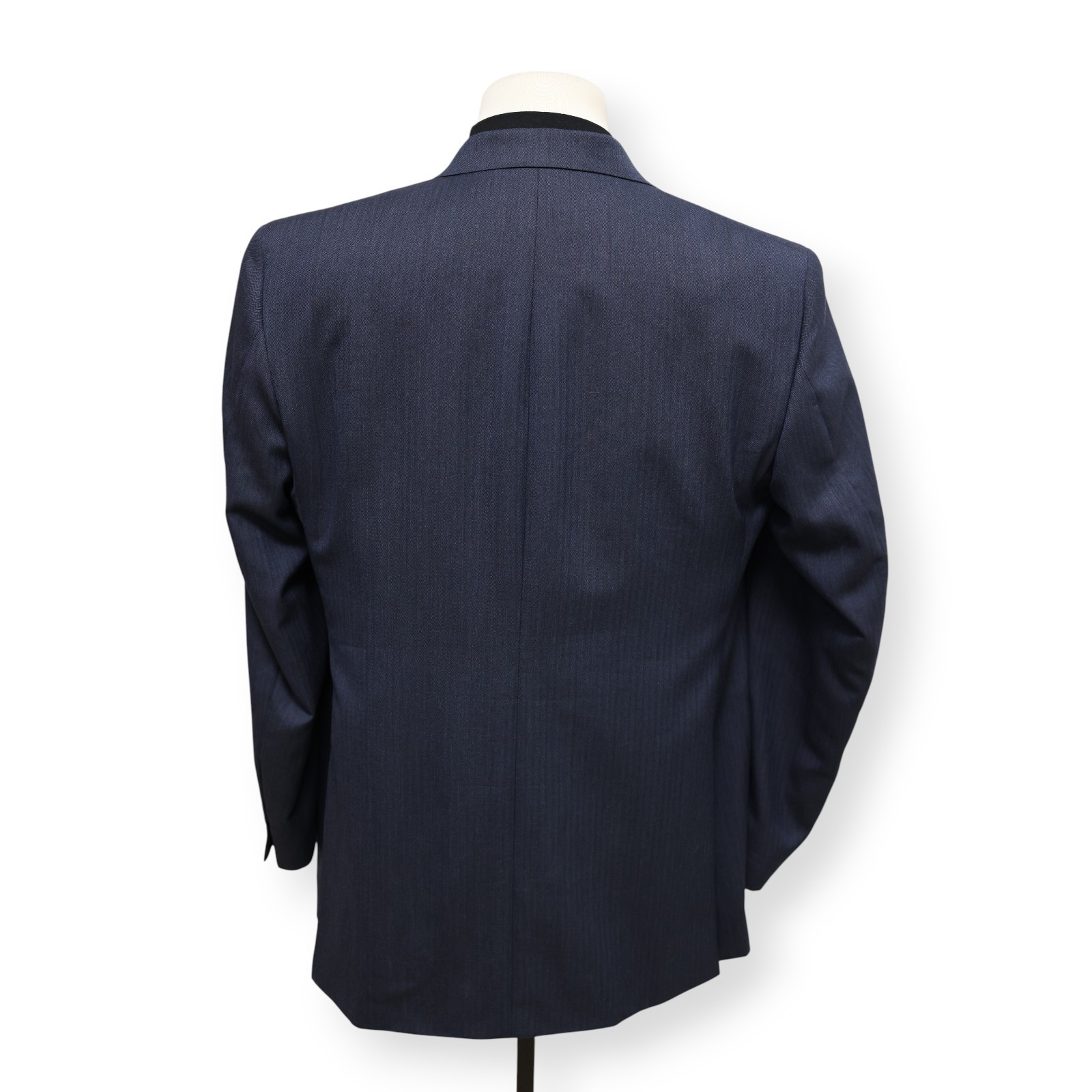 TOM JAMES CORPORATE IMAGE mens blue HERRINGBONE sport coat jacket blazer 44 L