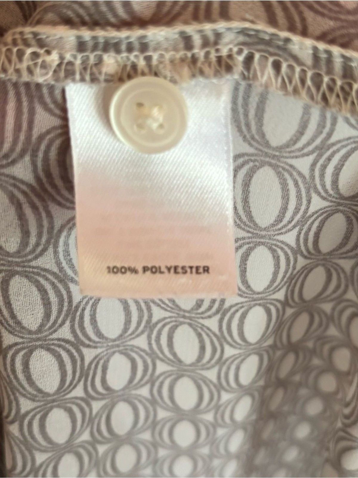 Halogen Sheer Geometric V-Neck Blouse Long Sleeve Office Lightweight Layering