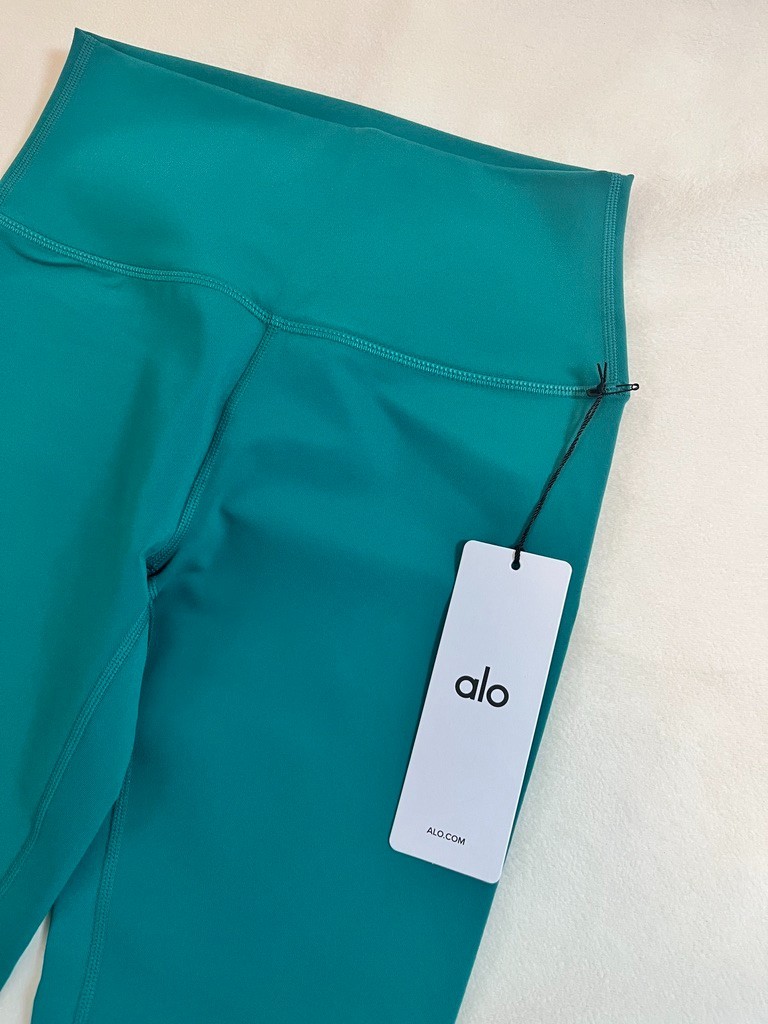 NWT Alo Yoga High-Waist Airbrush 7/8th Legging Emerald Isle Size S