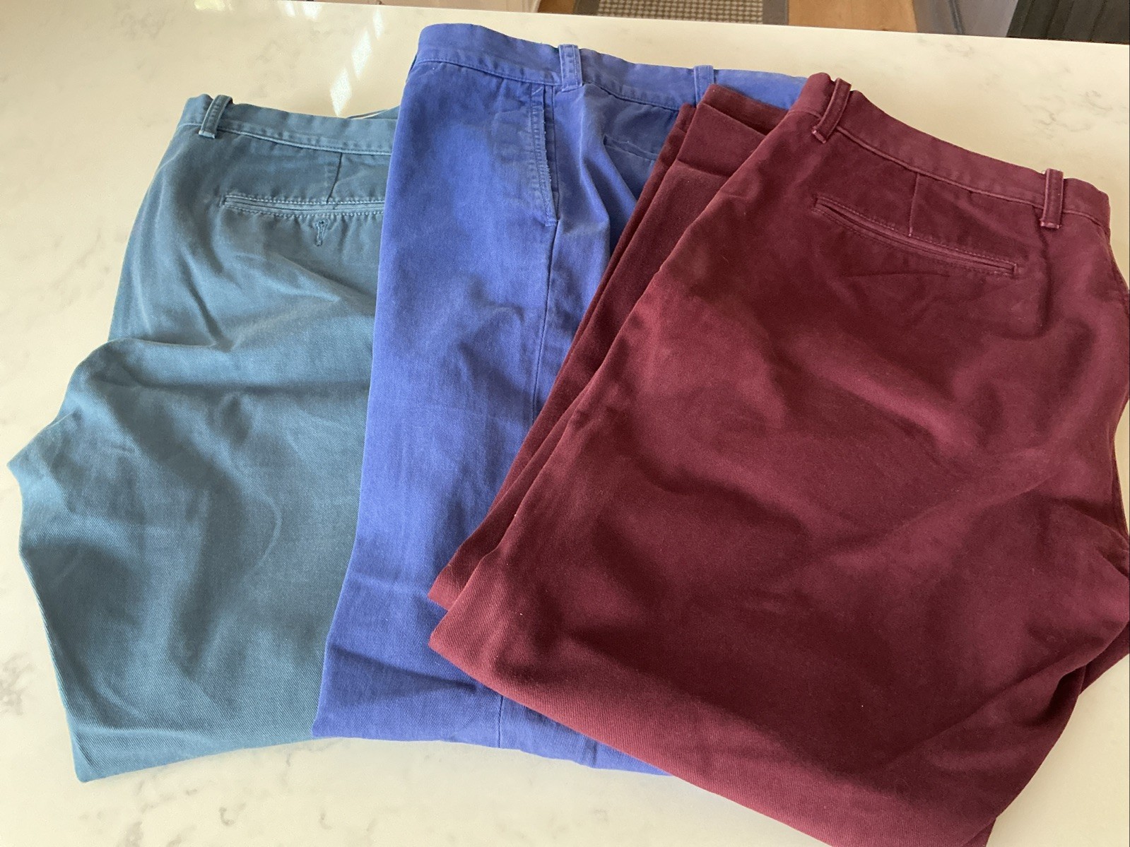 Lot Of 3 J Crew The Sutton Pants Mens 32 X 30 Trousers Flat Front Preppy Cotton