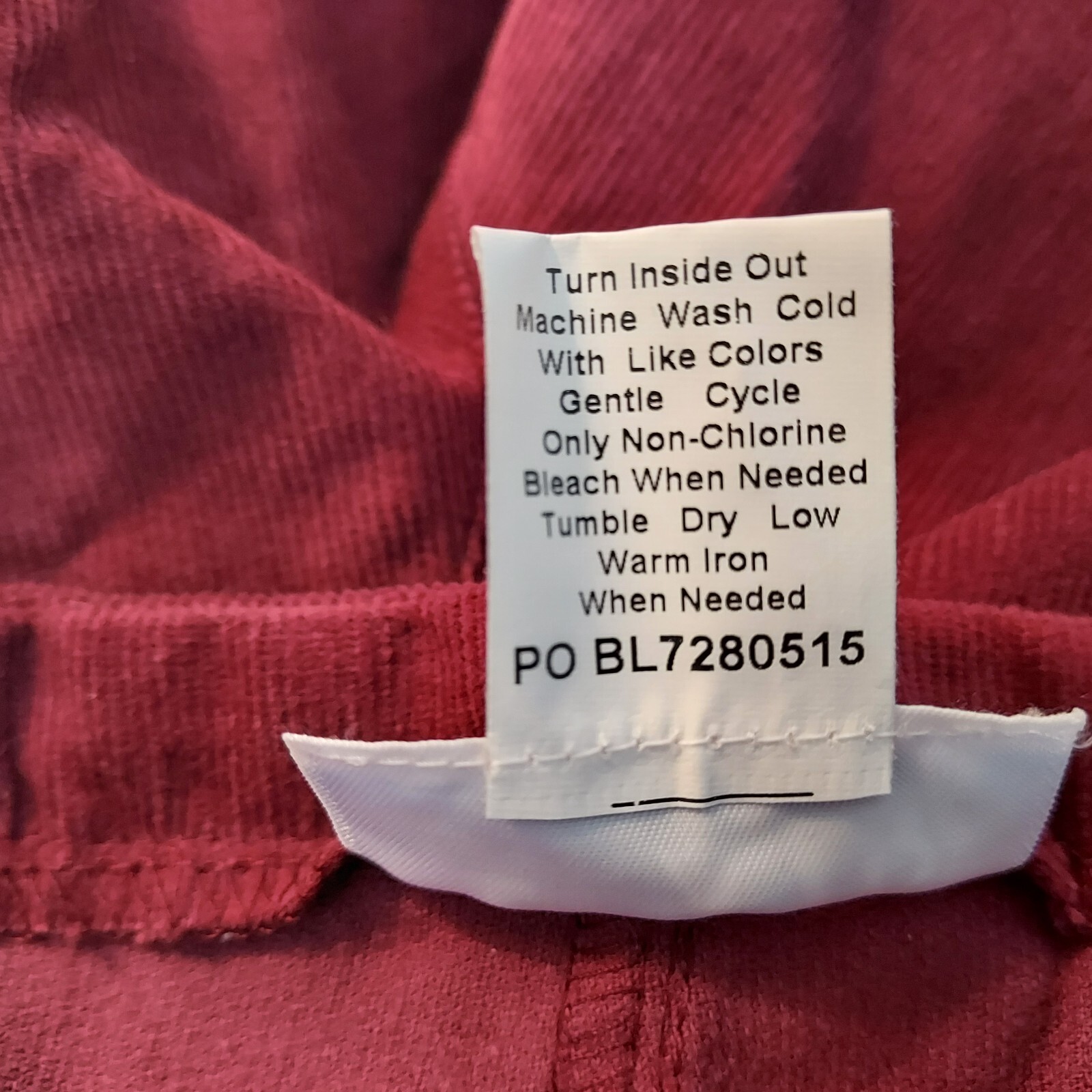 Blair Pants Burgundy Corduroy Stretch Women Size 20 Zipper Front Pockets 38×30