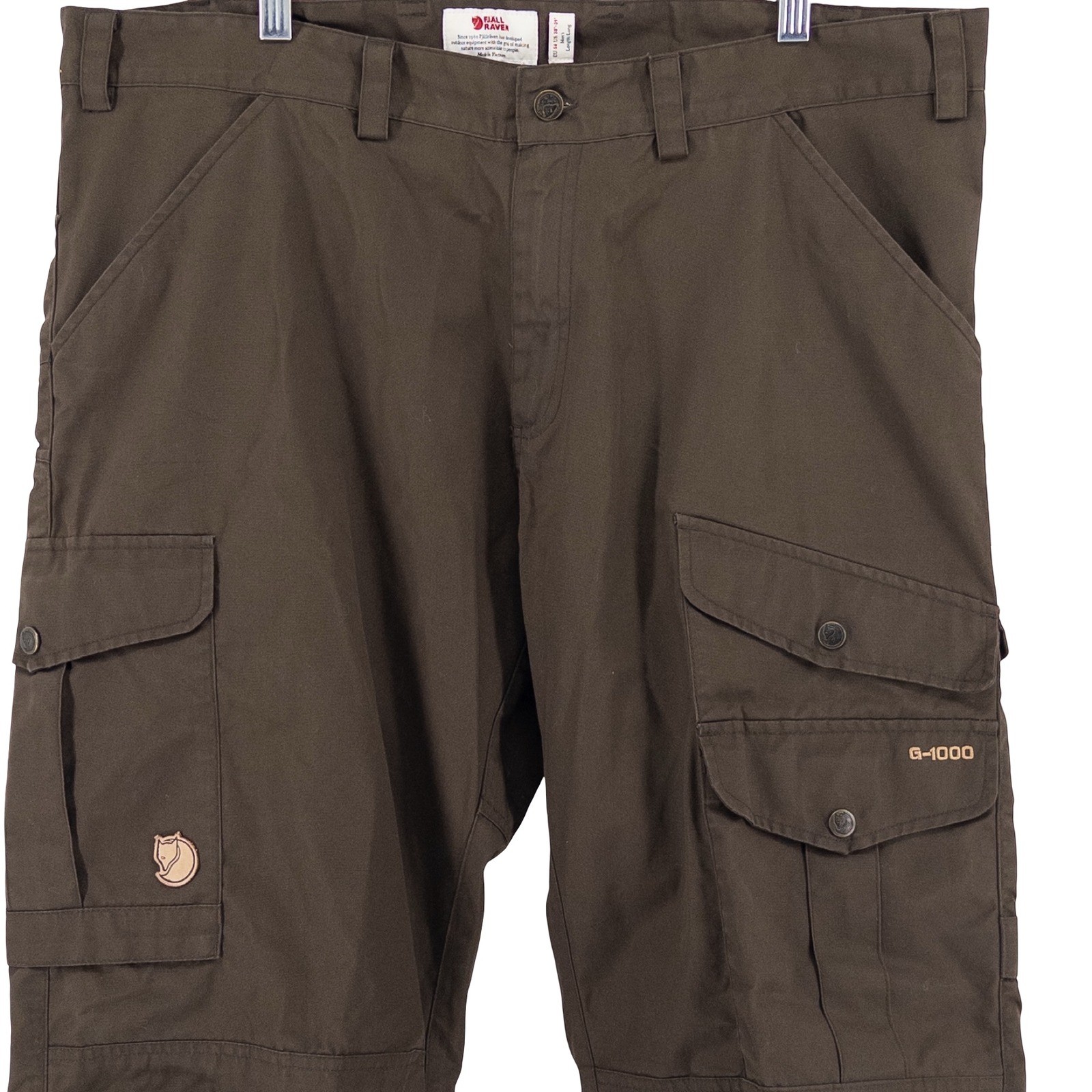 Fjallraven Mens US 38-39 Long Barents Pro Trousers Brown G-1000 Cargo Pants