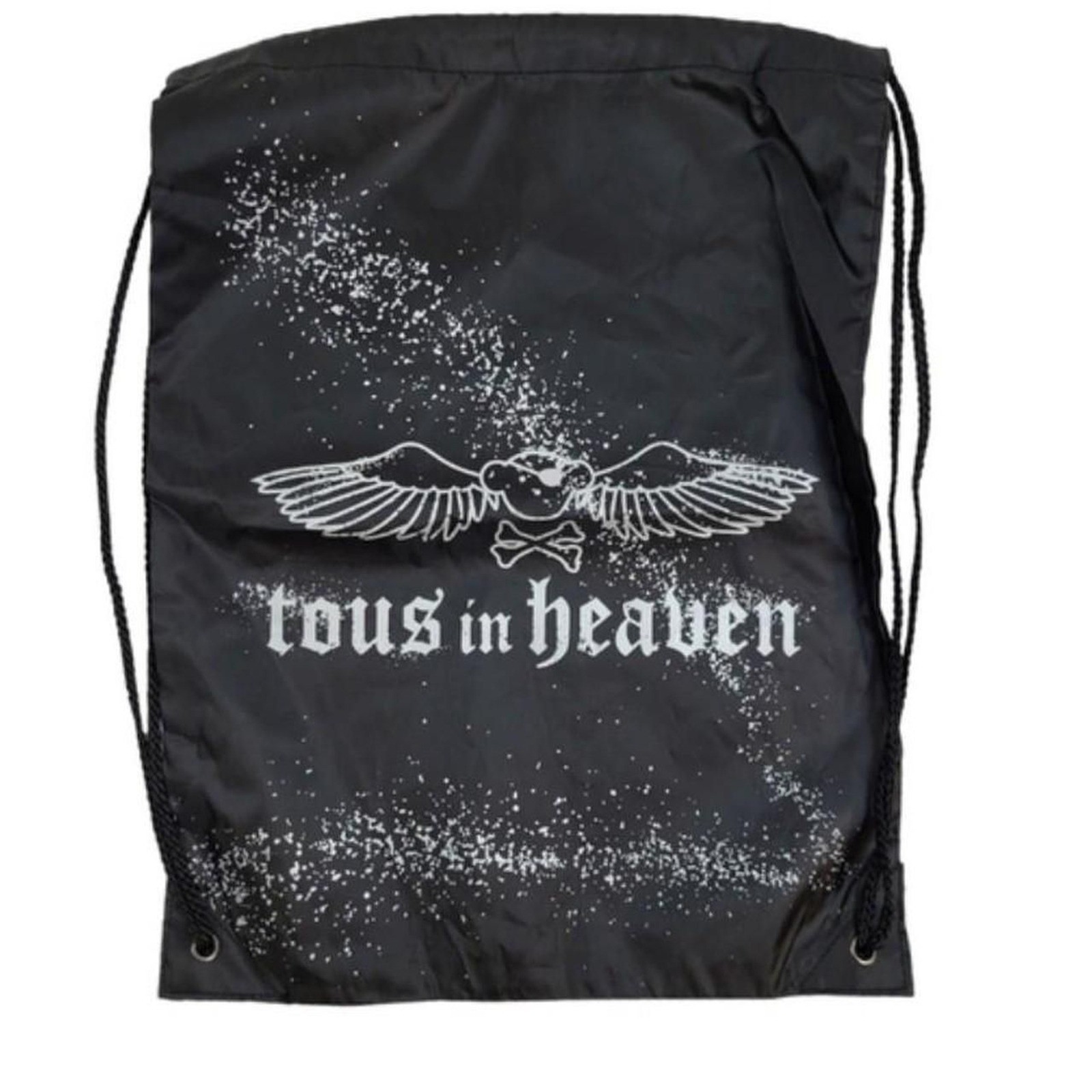 Tous in Heaven Drawstring Rave Backpack 17 In X 13.5 Dark Angel Bear