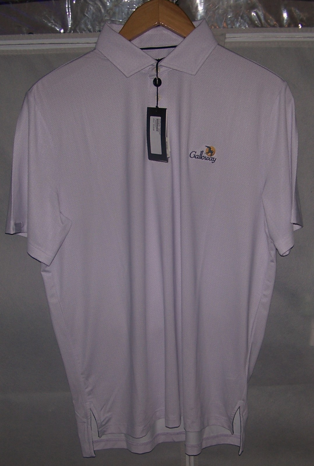 NEW $120 RALPH LAUREN RLX Polo Shirt GALLOWAY NATIONAL GOLF CLUB Sz M Purple Geo