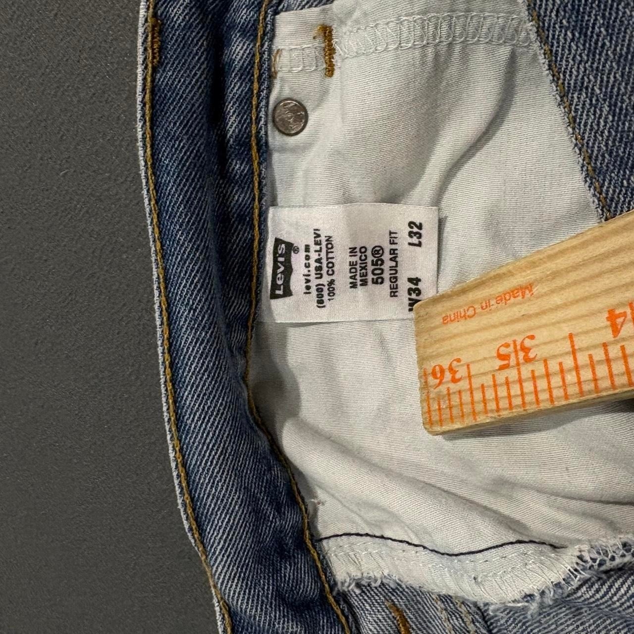 Levi’s 505 Regular Fit Jeans Straight Leg Blue Denim Men’s 34×32