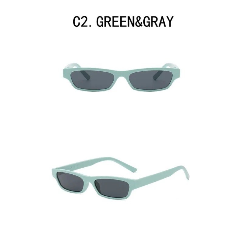 Small Rectangular Frame Sunglasses Spring Hinge Unisex Black UV 400 – Free Ship