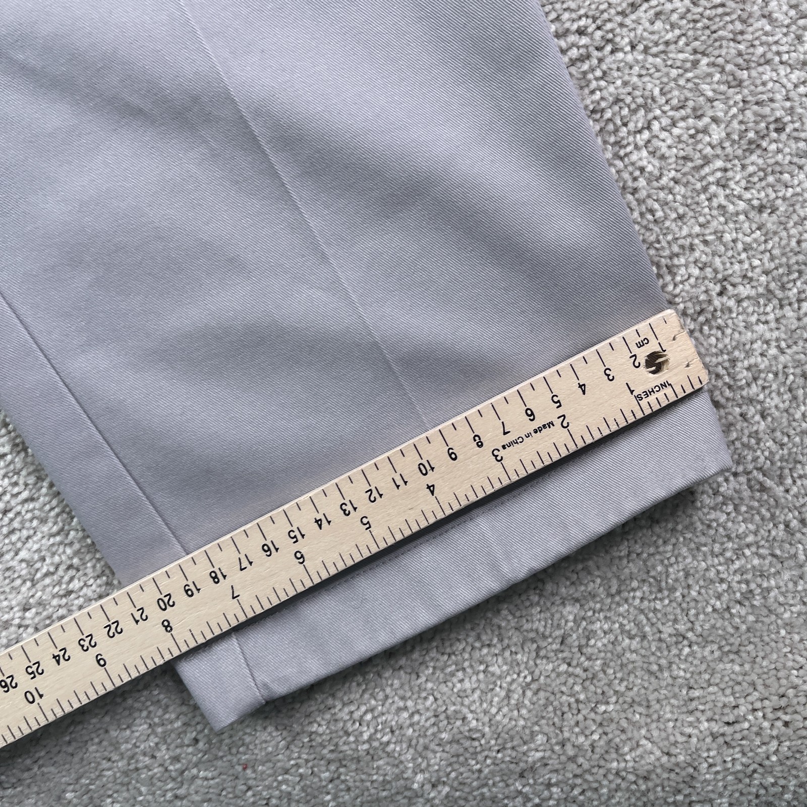 NEW LL Bean Pants Mens 35×34 Grey Wrinkle Free Double L Classic Fit Chino Slacks