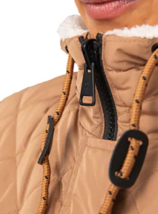 Free Country Women’s Large Switch It Up Cloud Lite Reversible Jacket Tan/White