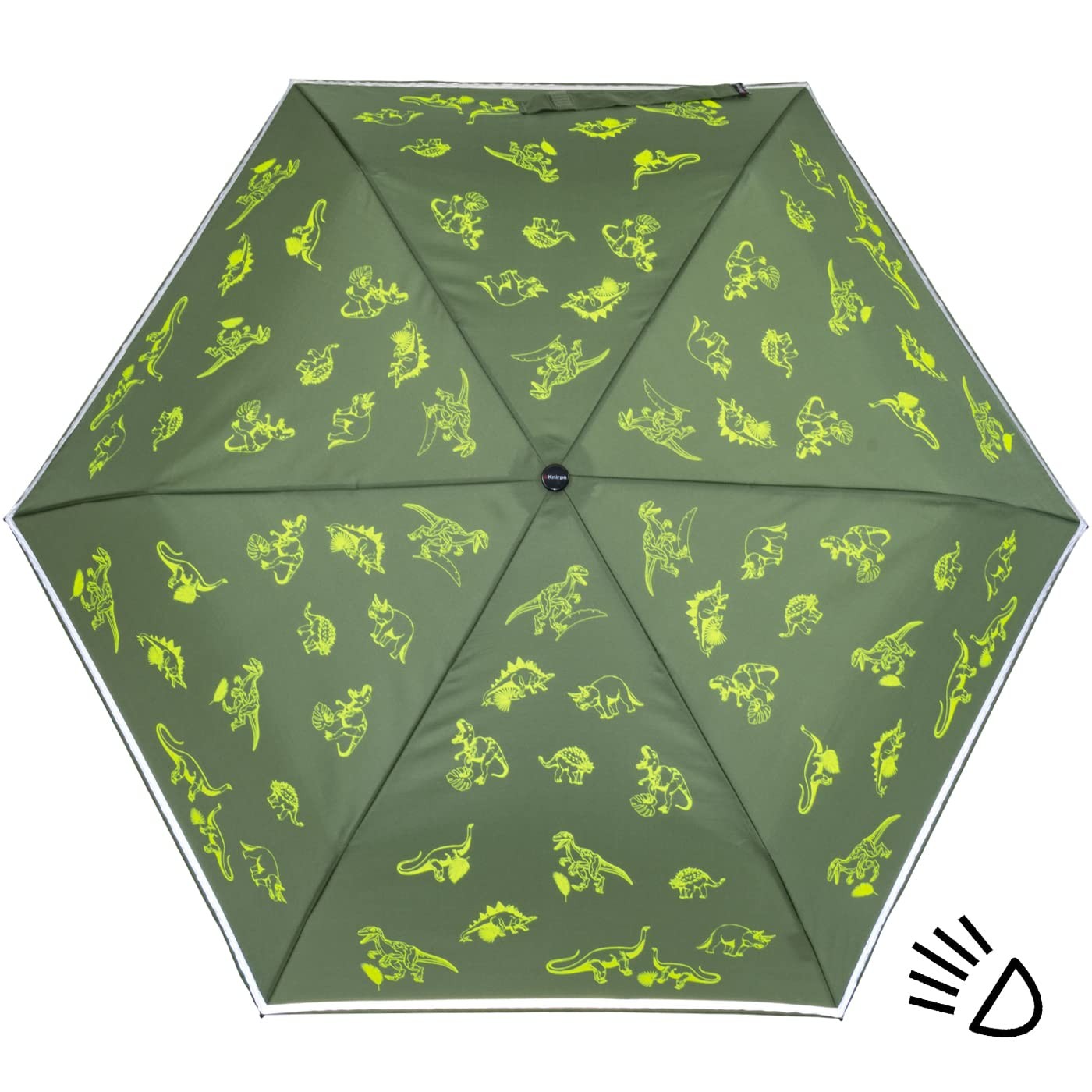 Children’s pocket umbrella 4 kids reflective with reflective trim dinos fluorescent
