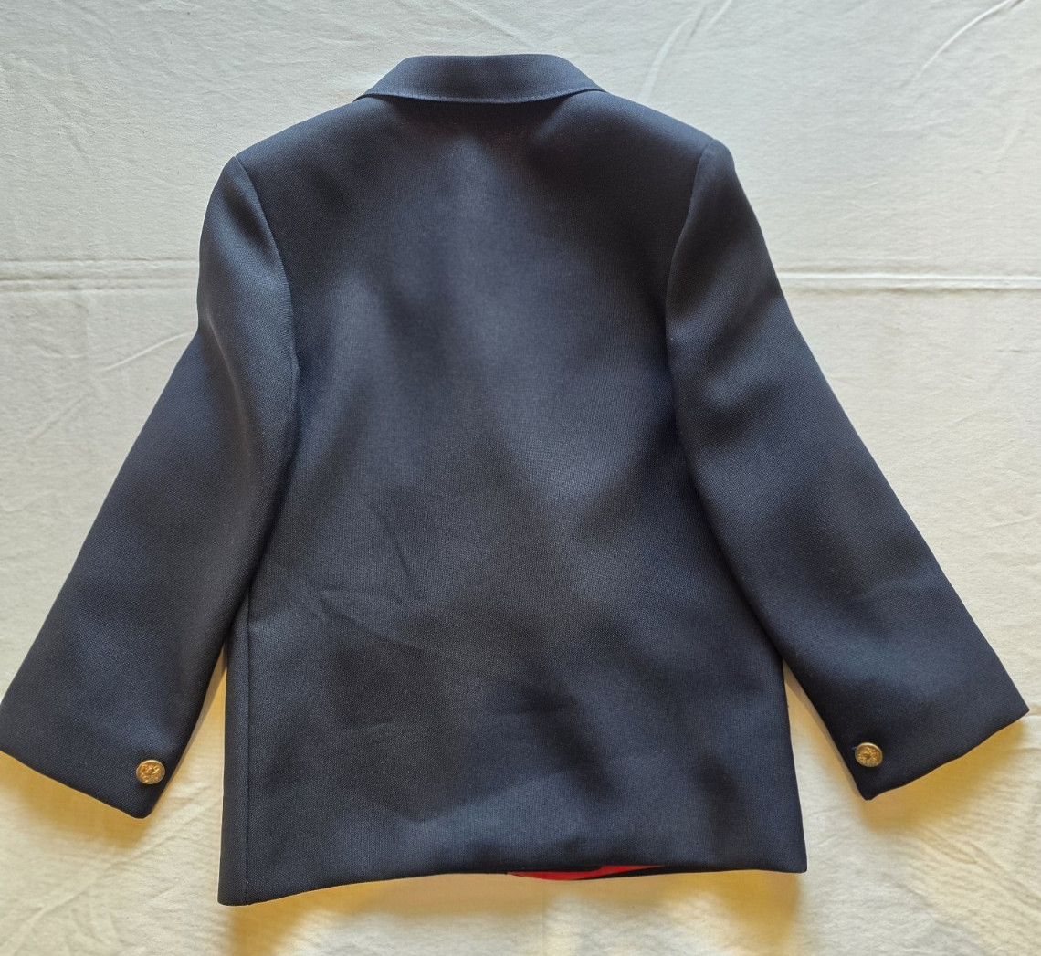 Big Guys Brand Boys Size 5 Reg Navy Blue Blazer Suit Sport Coat Gold Buttons