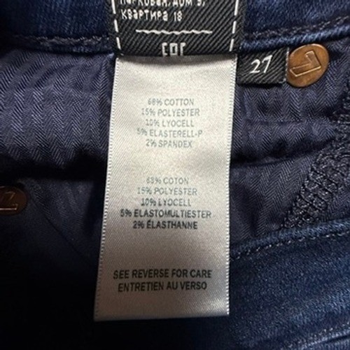 7 For All Mankind High Waist Ankle Skinny Jeans Dark Wash AU8431005 Size 27