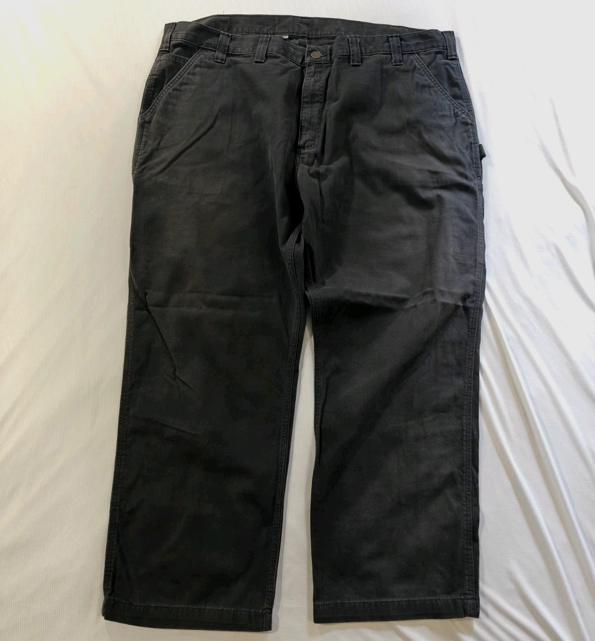 Carhartt Relaxed Fit Denim Jeans Mens 46×30 Black Carpenter Hammer Loop B324 BLK