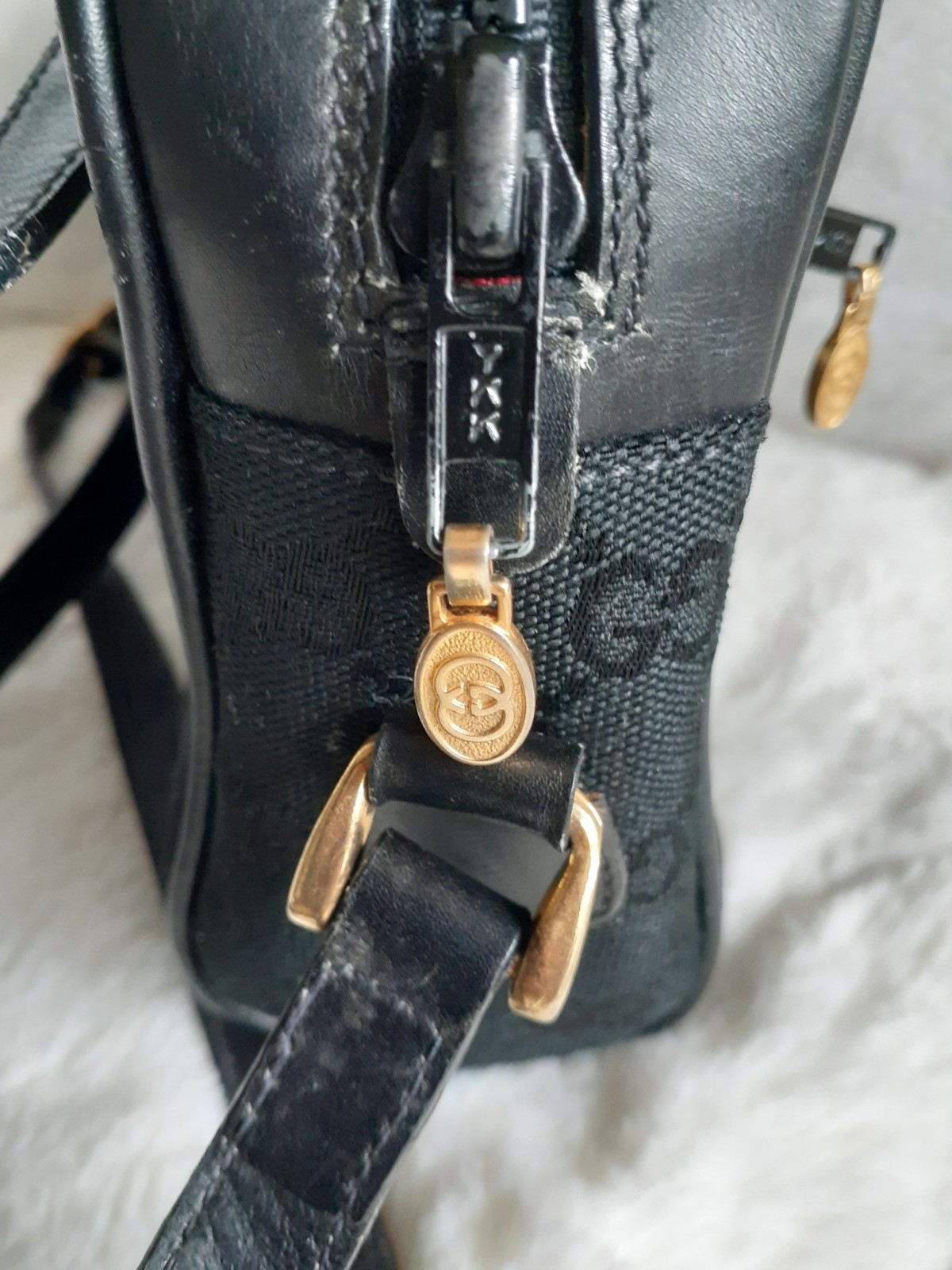 Vintage Designer Ophidia Gucci Crossbody Black W/ Web Sherry Line Pre-Owned Fair