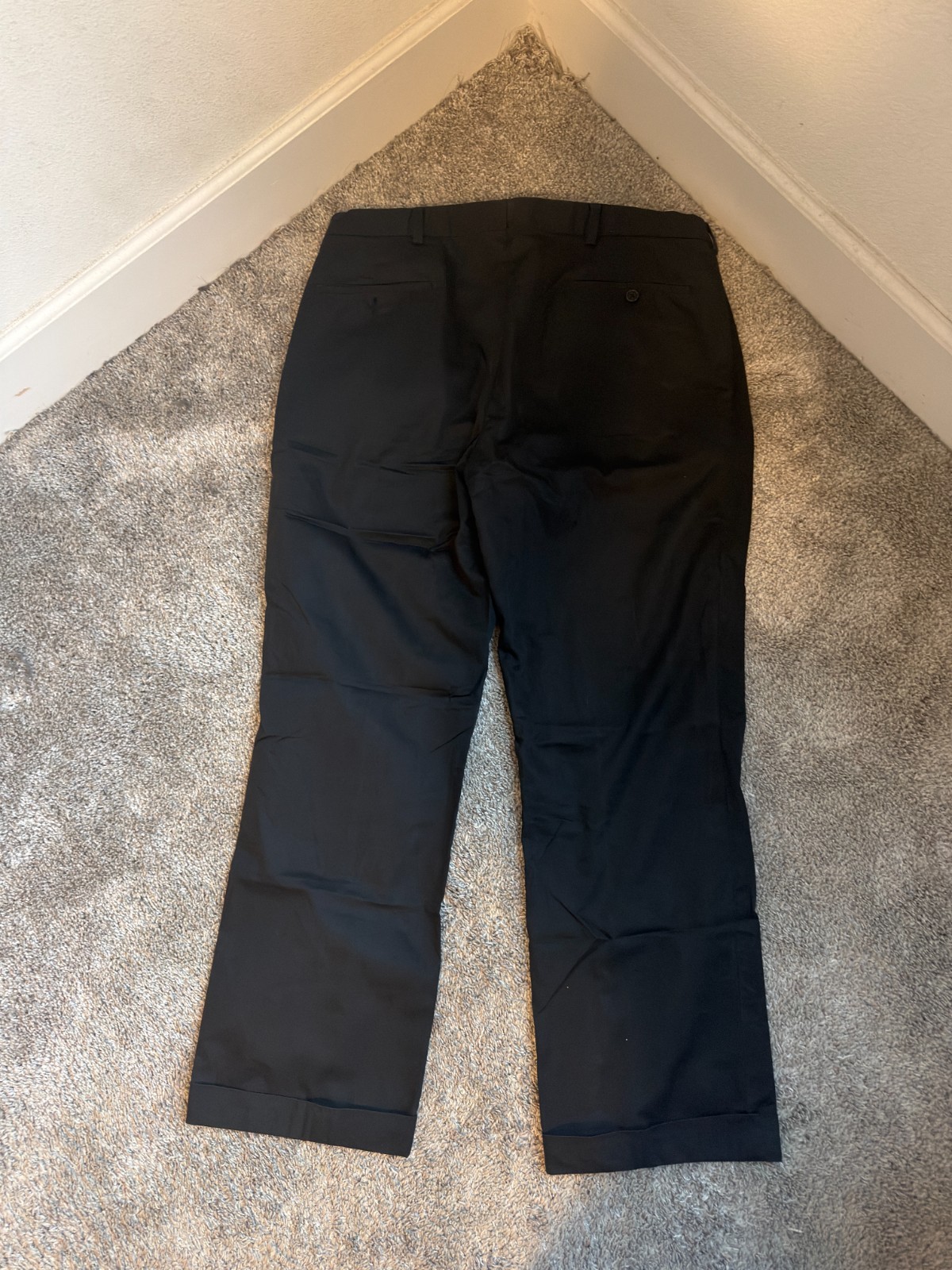 Ralph Lauren Purple Label Pleated Gabardine Trousers, Black