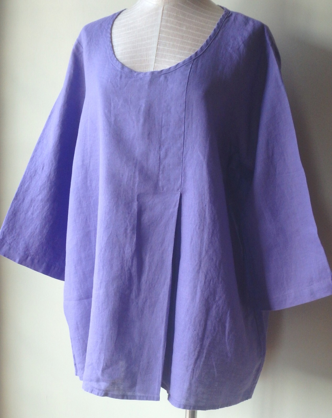 FLAX Designs LINEN Tucked Tunic 2G NWT Tunic WISTERIA