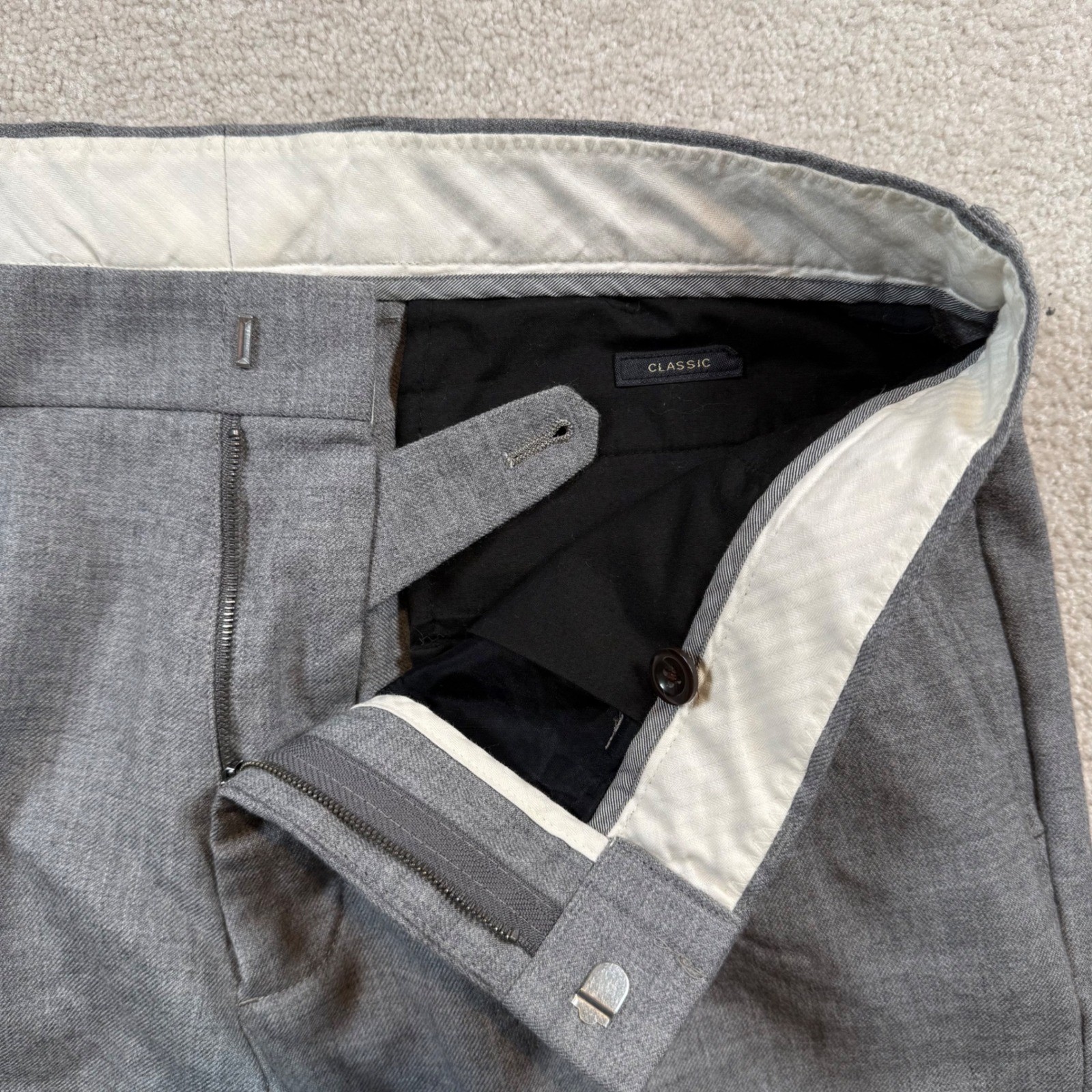 J.Crew Bowery Trousers Mens 32×32 Gray 100% Wool Classic Fit Dress Pants