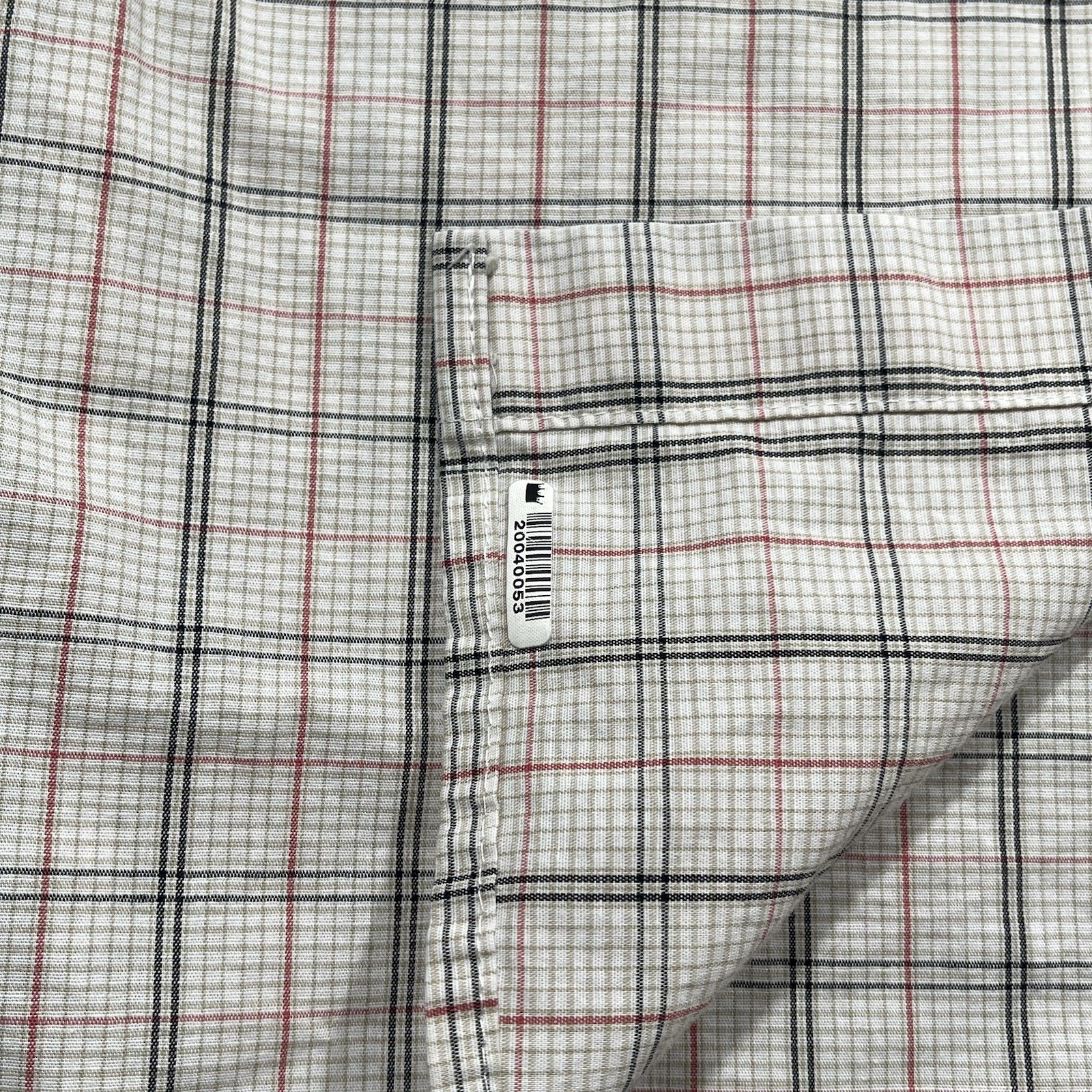Wrangler Pearl Snap Shirt Mens Small Western Beige Red Plaid Cowboy Rodeo