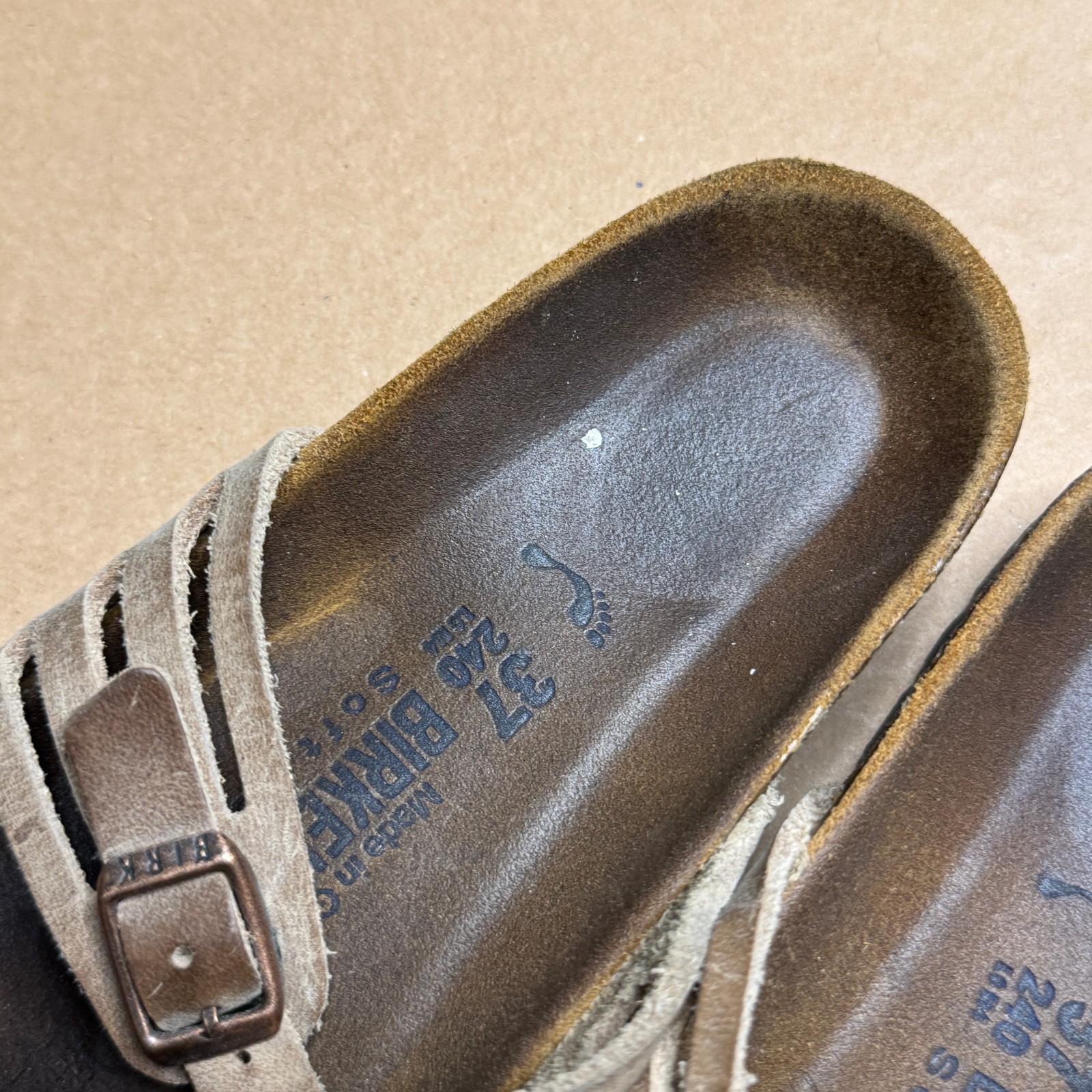 Birkenstock Granada Brown Leather Soft Footbed Sandals Women’s Size 37 240