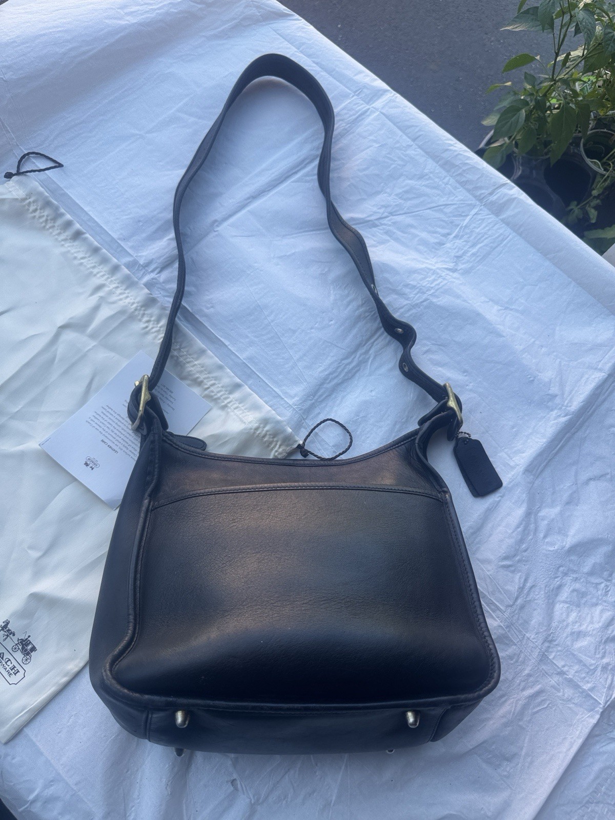 Coach Legacy Vintage Shoulder Bag Black No-9966 Genuine Leather 90s