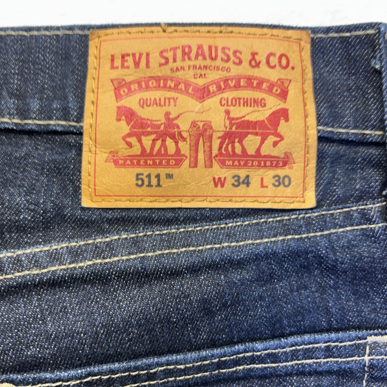Levi Jeans Men’s 511 Size W34 X L30 Dark Blue PC9-04511-4338 NWOT
