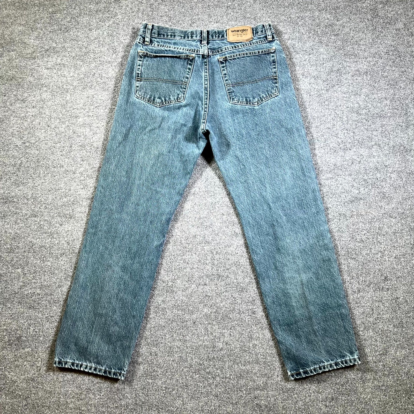 Wrangler Authentics Jeans Mens 32×30 Blue Denim Cotton Regular Fit Straight Leg