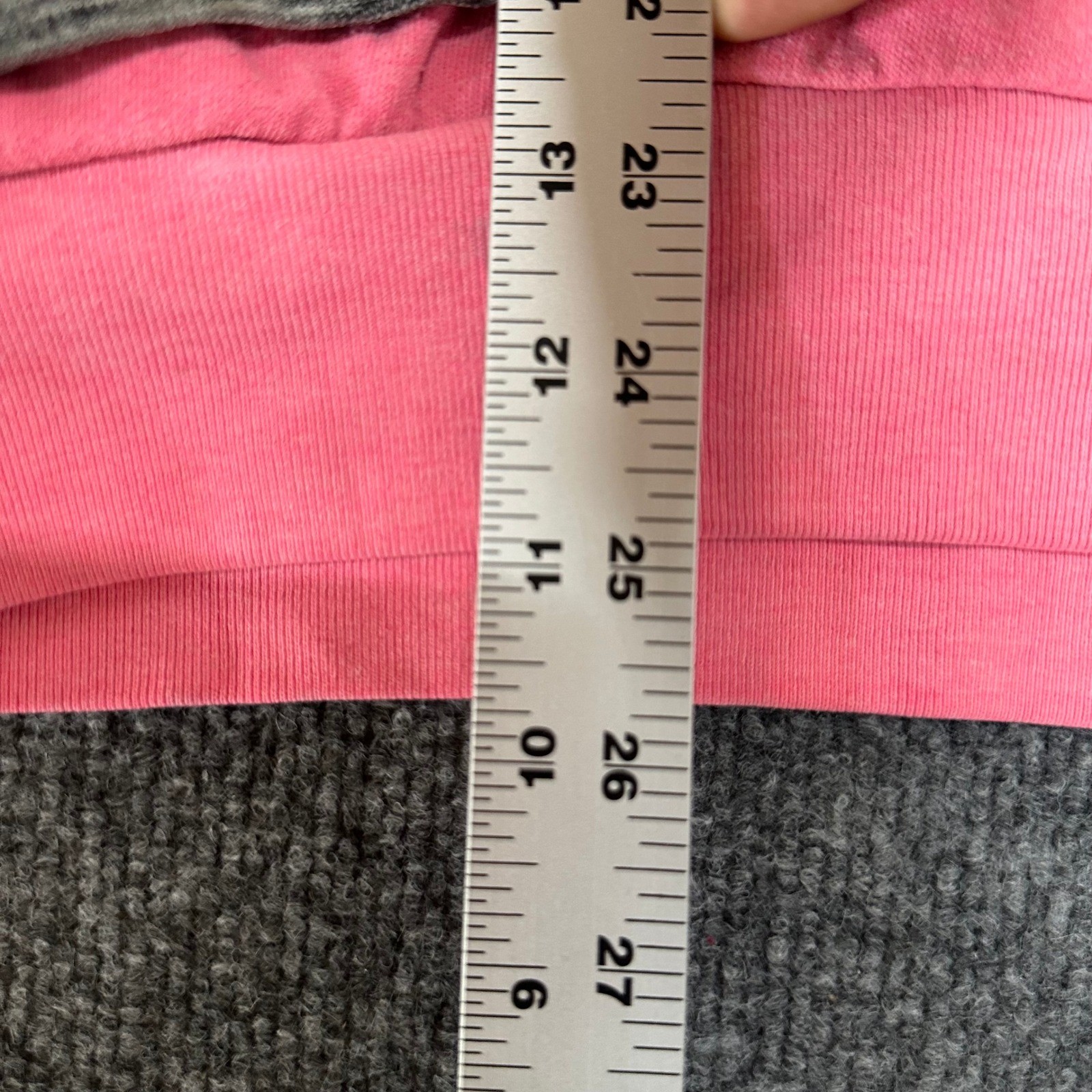 PINK Sweatshirt Womens Size XS Grey White Pink Colorblock Logo Crewneck Pullover
