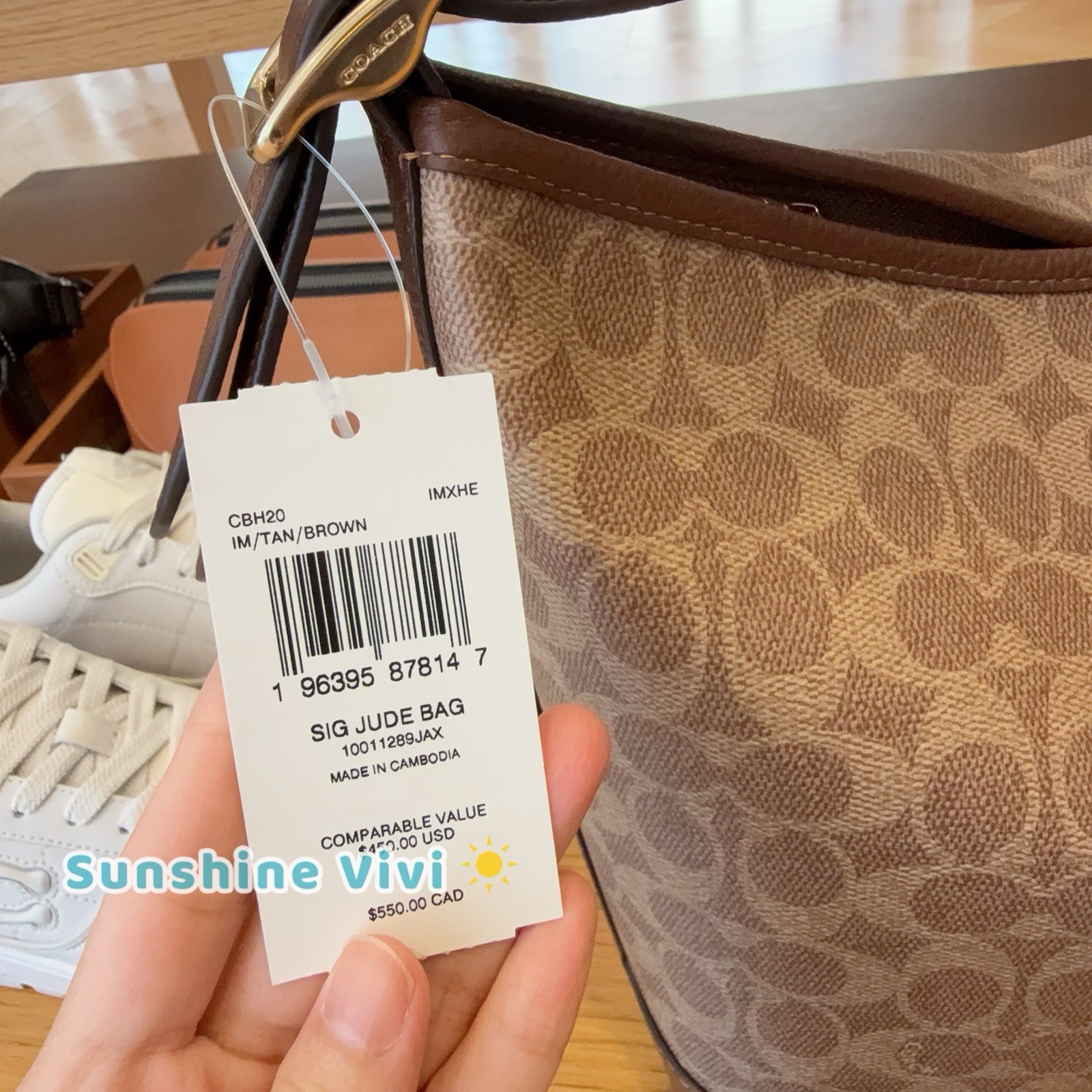 NWT Bundle Coach Jude Duffle Bag CBH20 & CW778 Long Wallet Gold/Tan/Brown Box